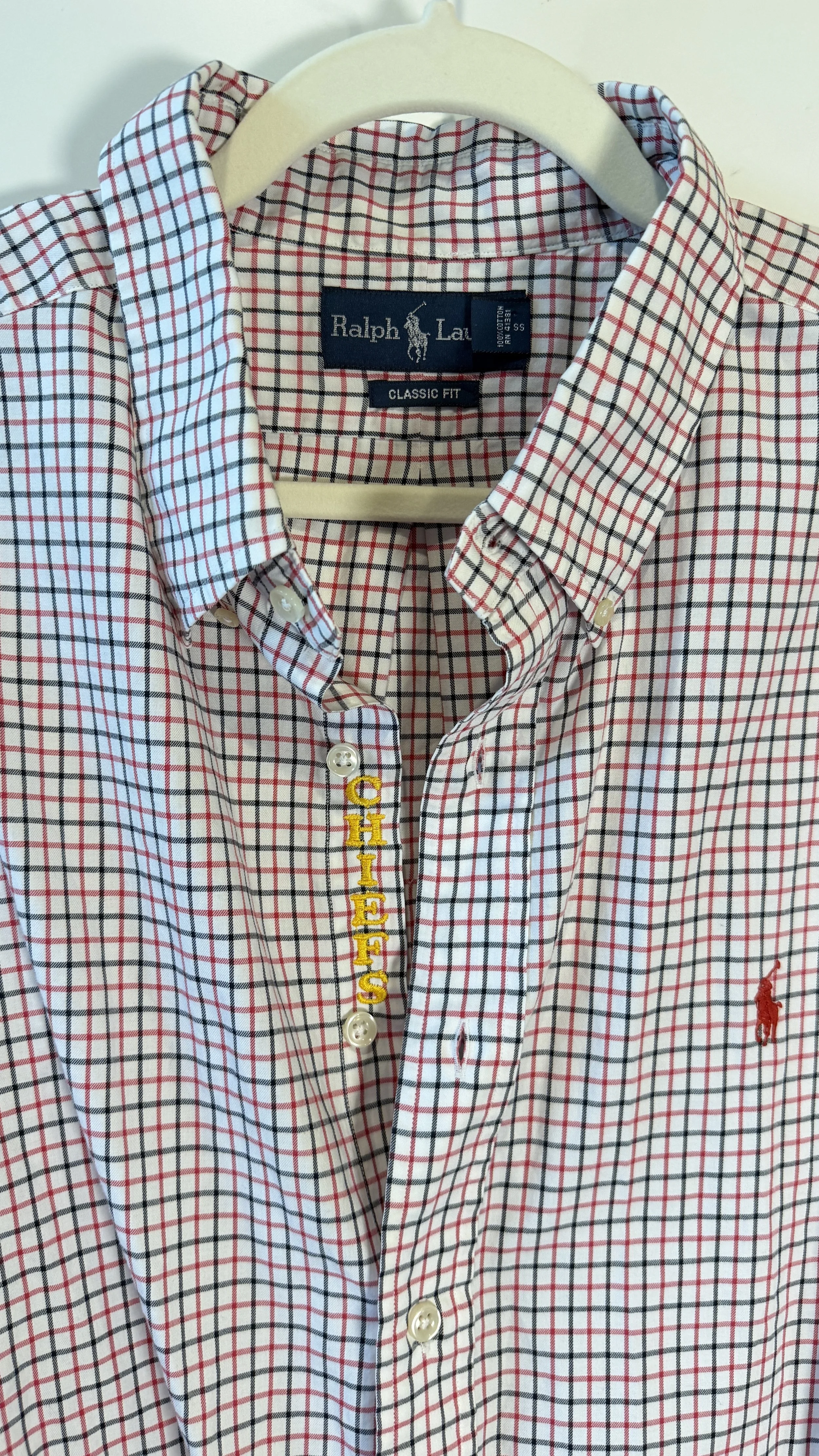 upcycled chiefs icon button-down // #67