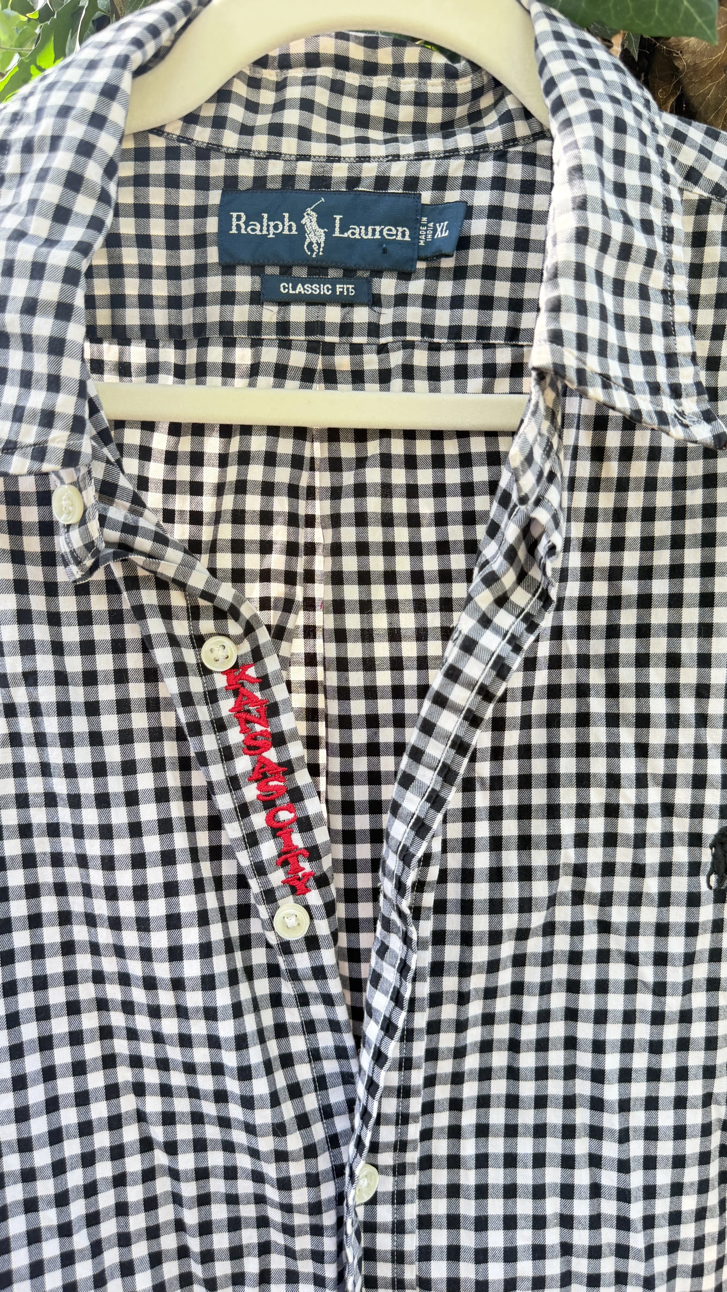 upcycled chiefs icon button-down // #113