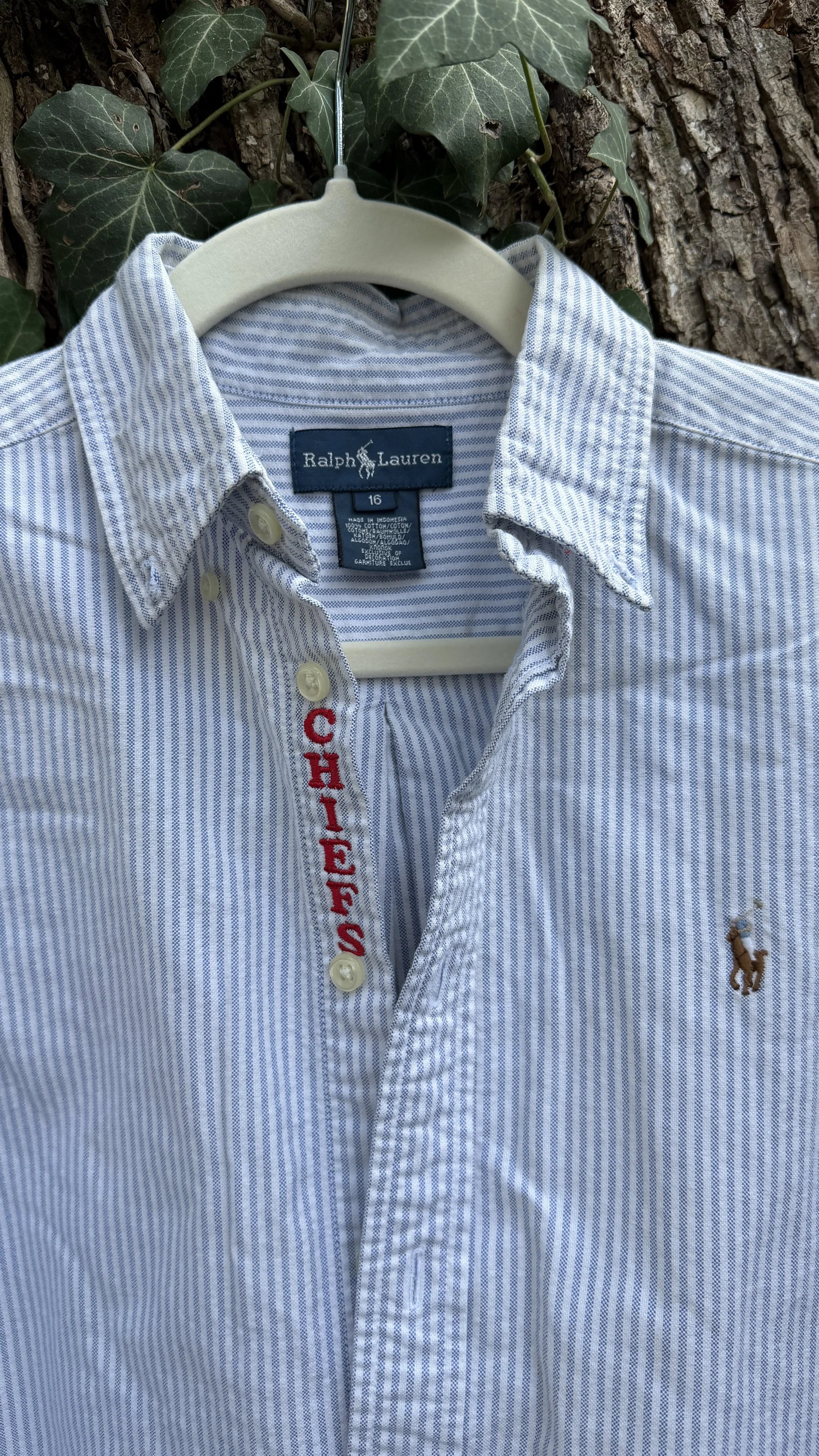 upcycled chiefs icon button-down - YOUTH size 16 // #101