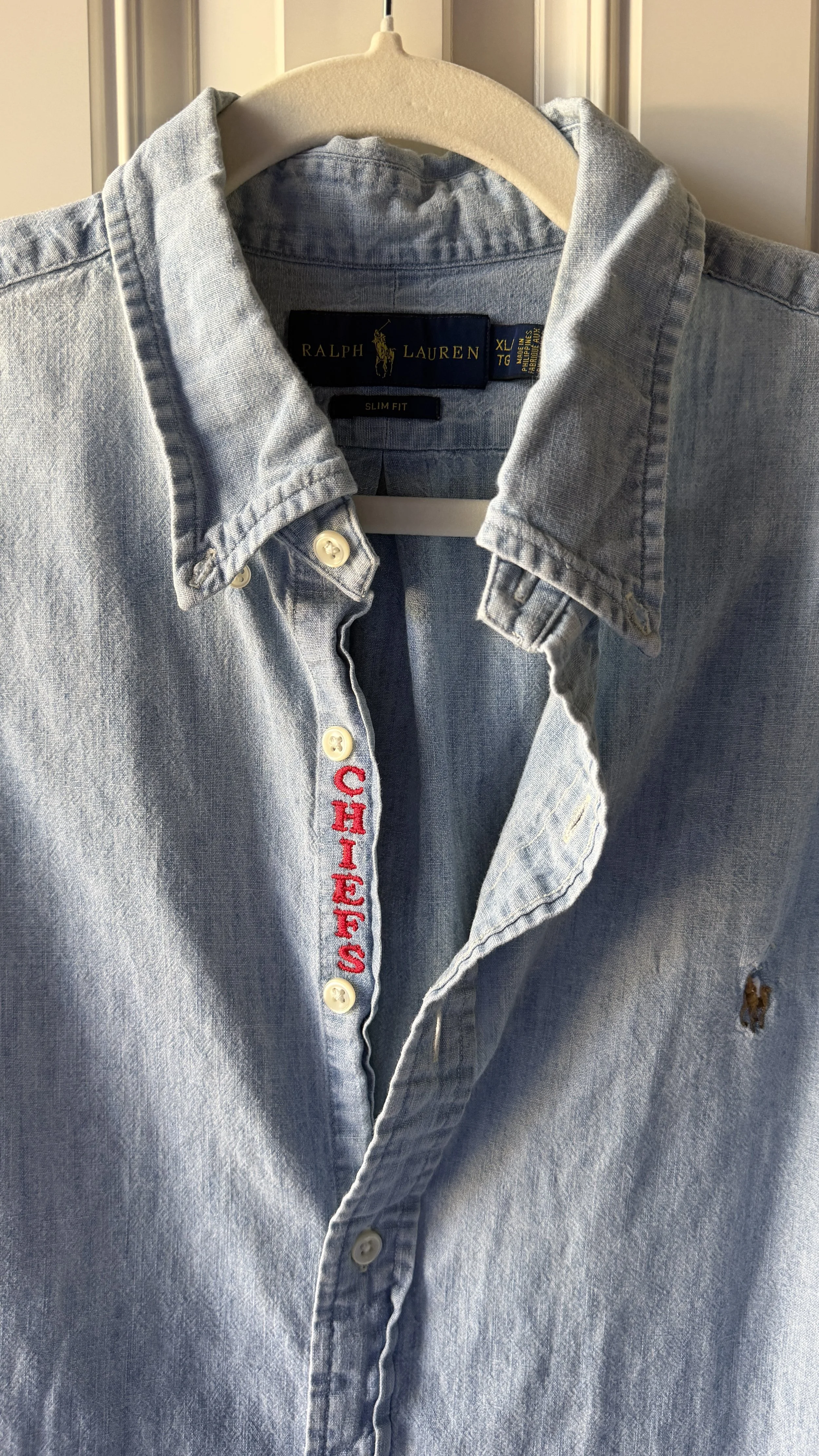 upcycled chiefs icon button-down // #166