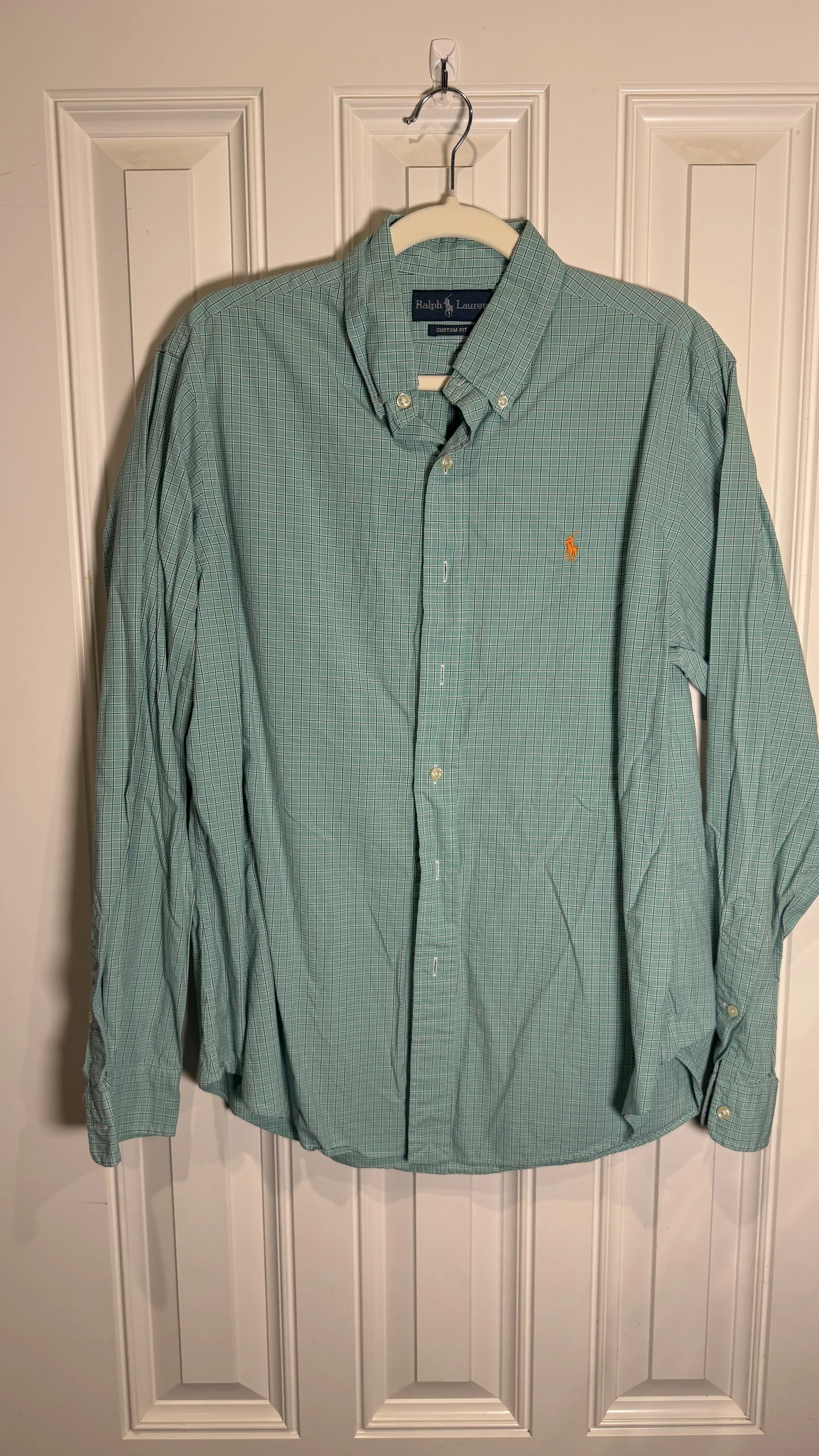 Ralph Lauren Sage Green Mini-Check Button-Down (Custom Fit)
