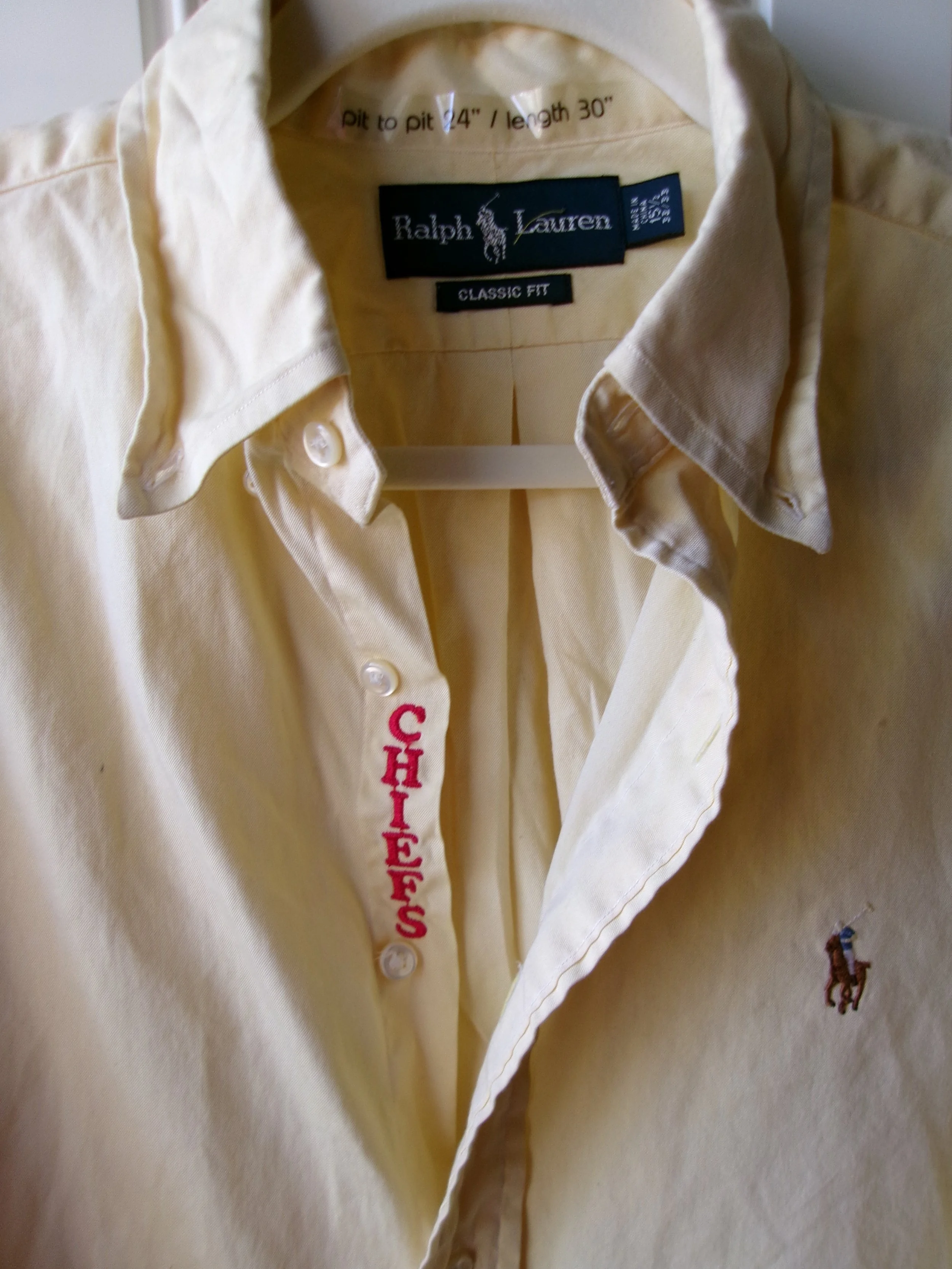 upcycled chiefs icon button-down // #188