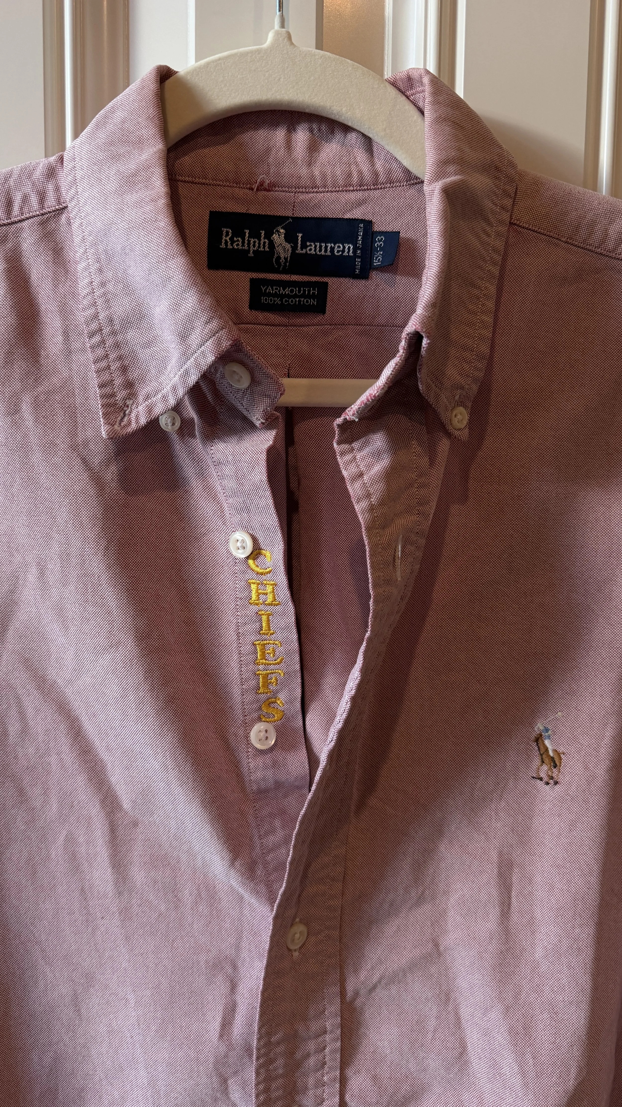 upcycled chiefs icon button-down // #76