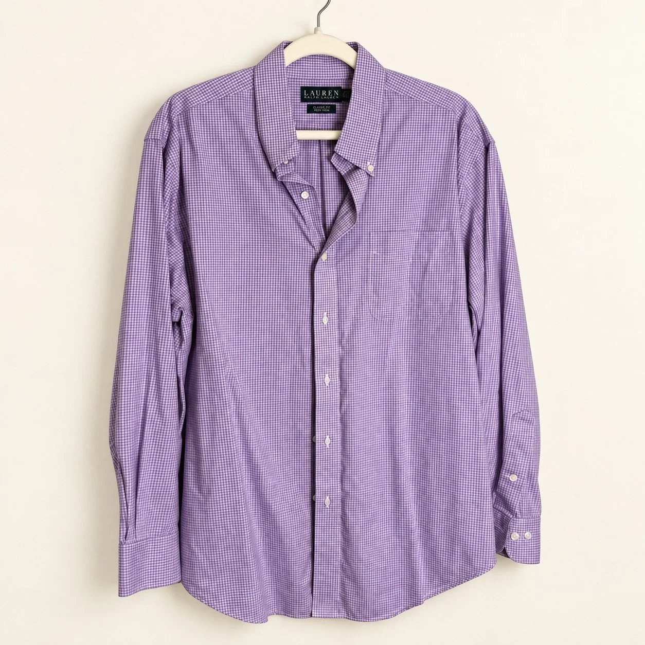 Ralph Lauren Purple Gingham Button-Down (Classic Fit, Non-Iron)