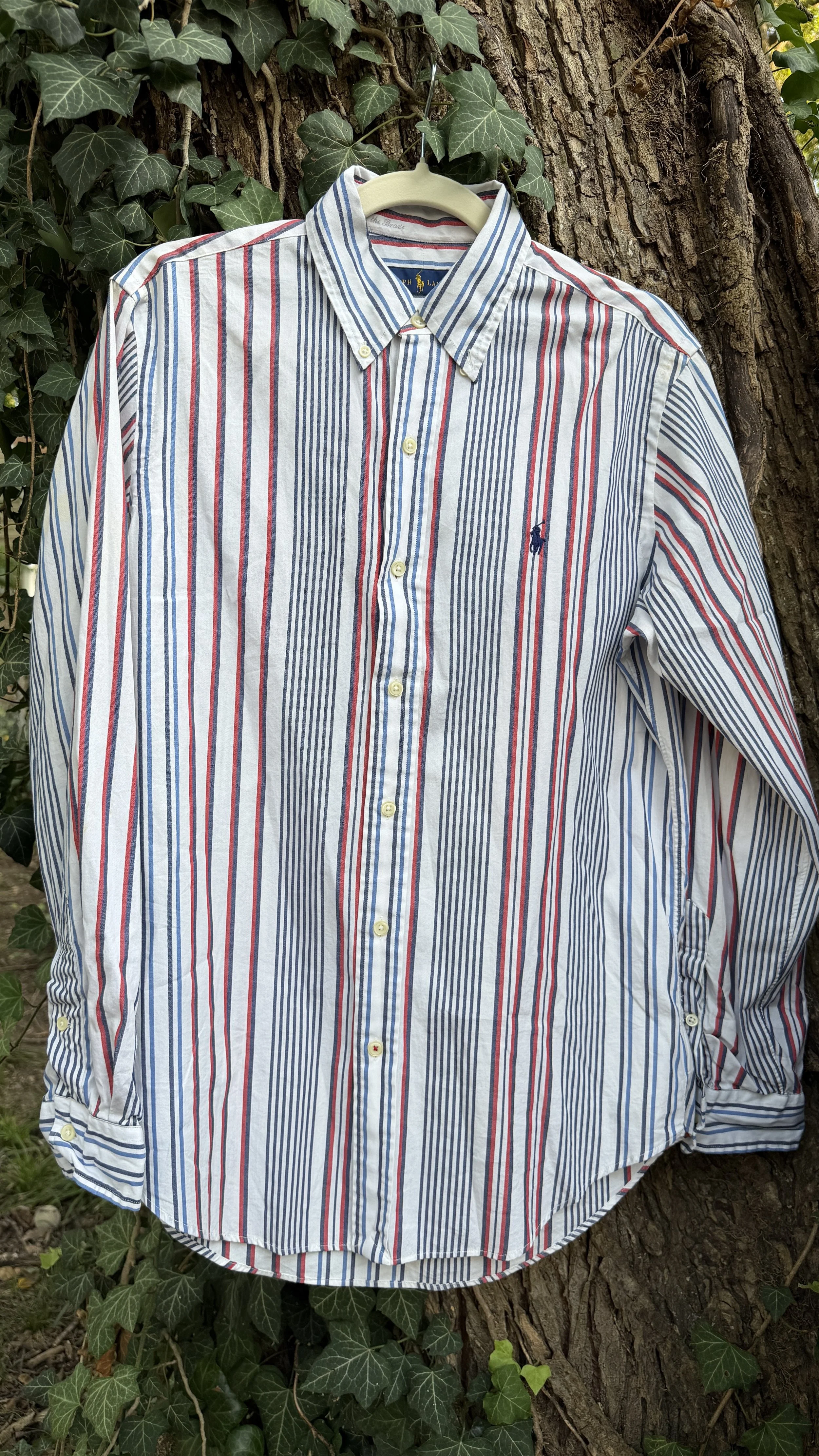 Vintage Ralph Lauren Red, White & Blue Stripe Button-Down