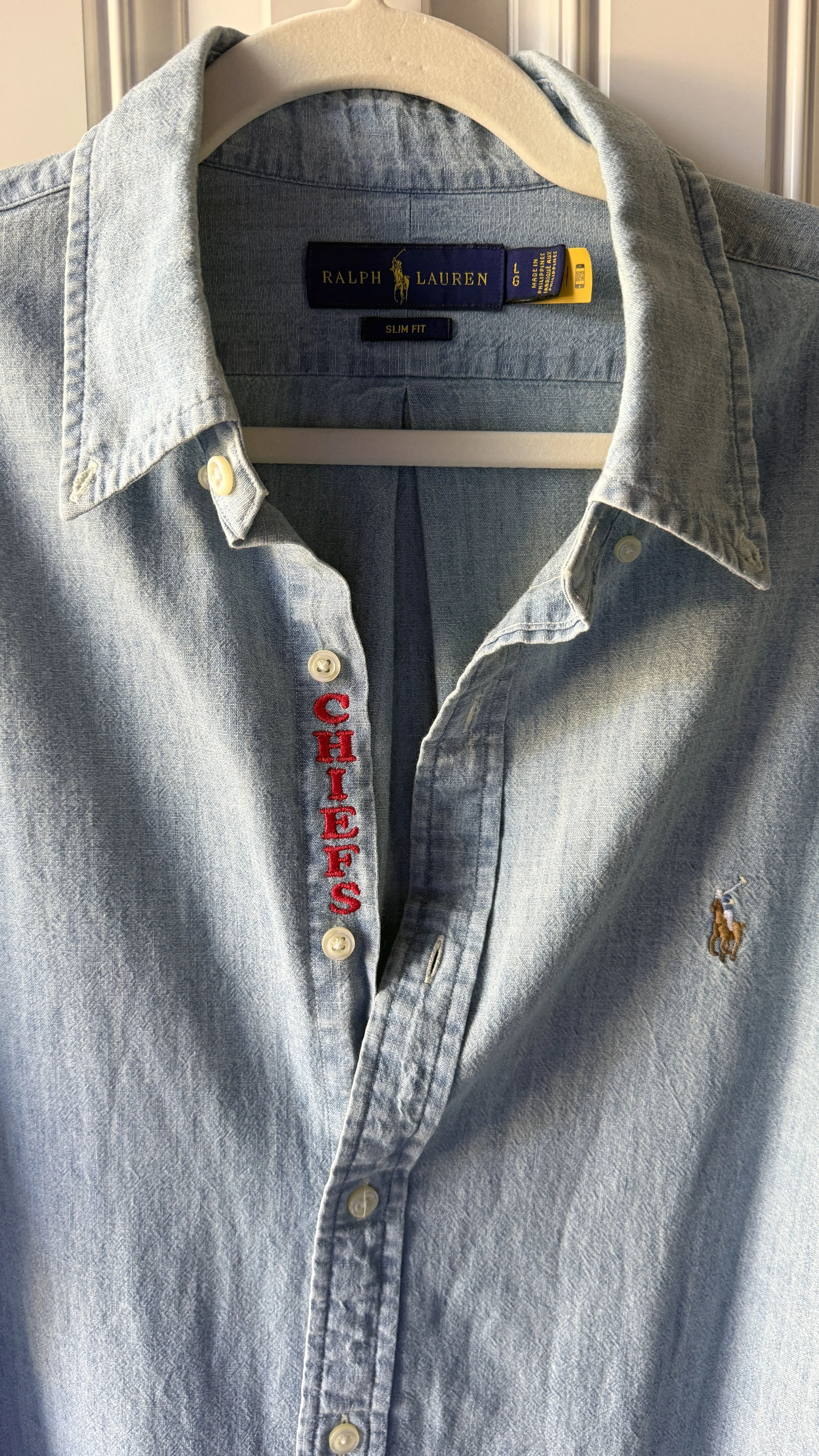 upcycled chiefs icon button-down // #168