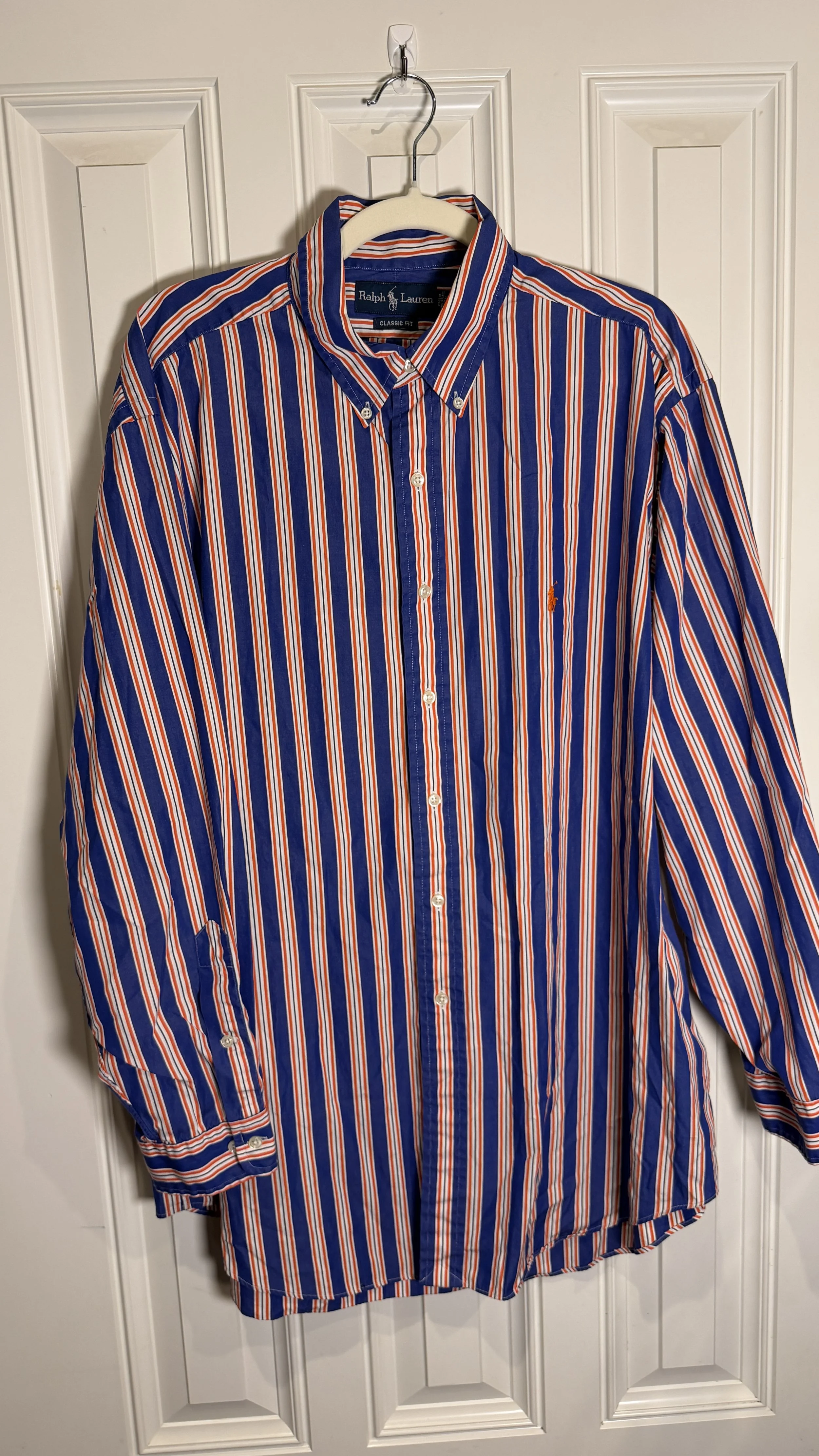 Ralph Lauren Orange & Blue Stripe Button-Down (Classic Fit)