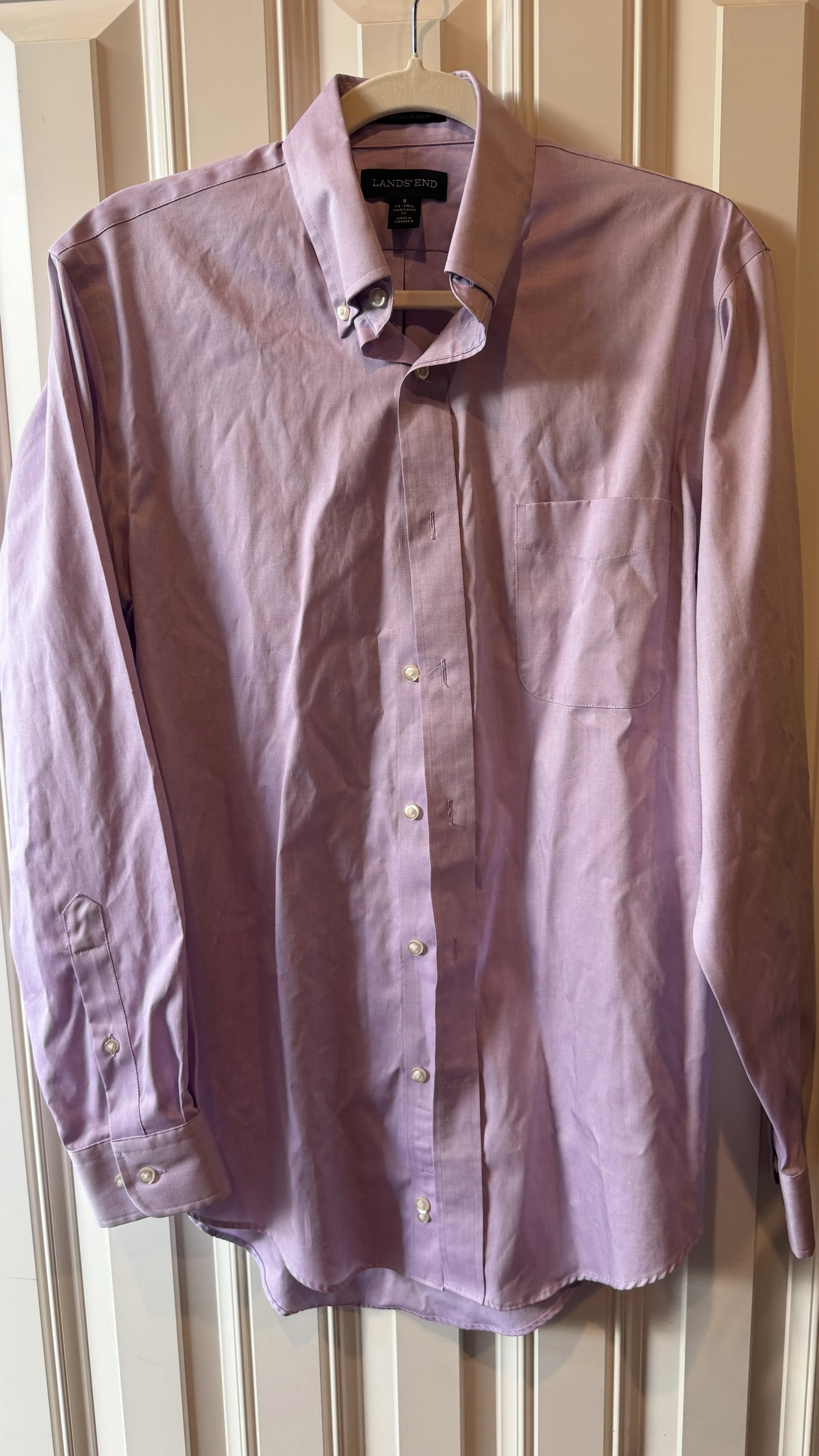 Lands' End Lavender Button-Down (Traditional Fit)