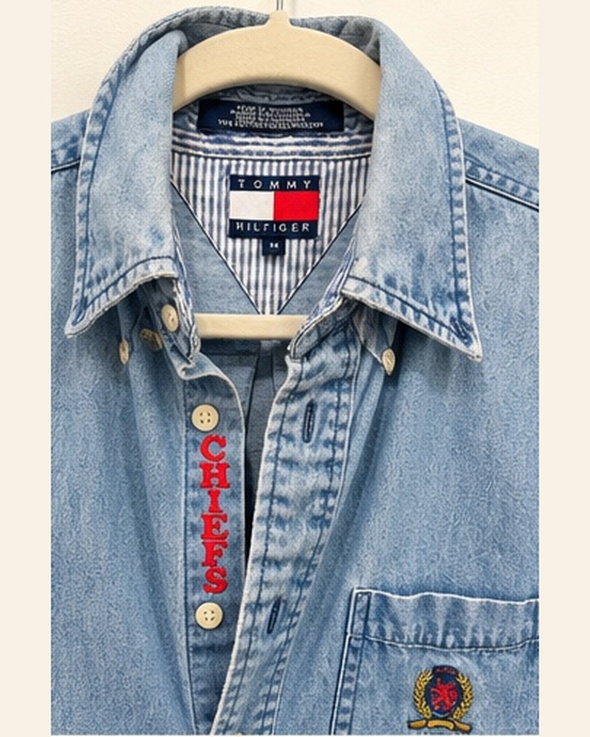 upcycled chiefs icon button-down // #172