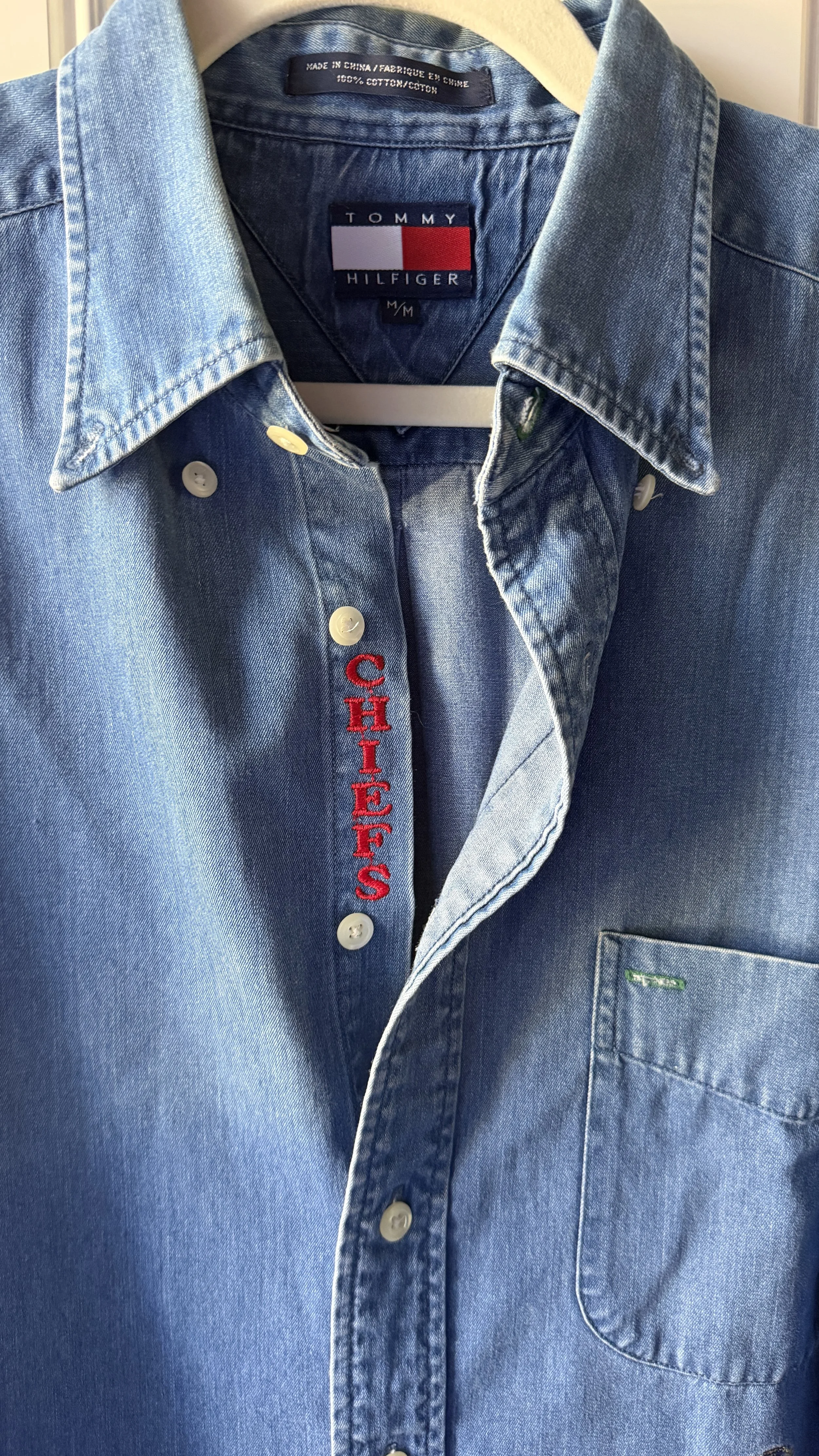 upcycled chiefs icon button-down // #165