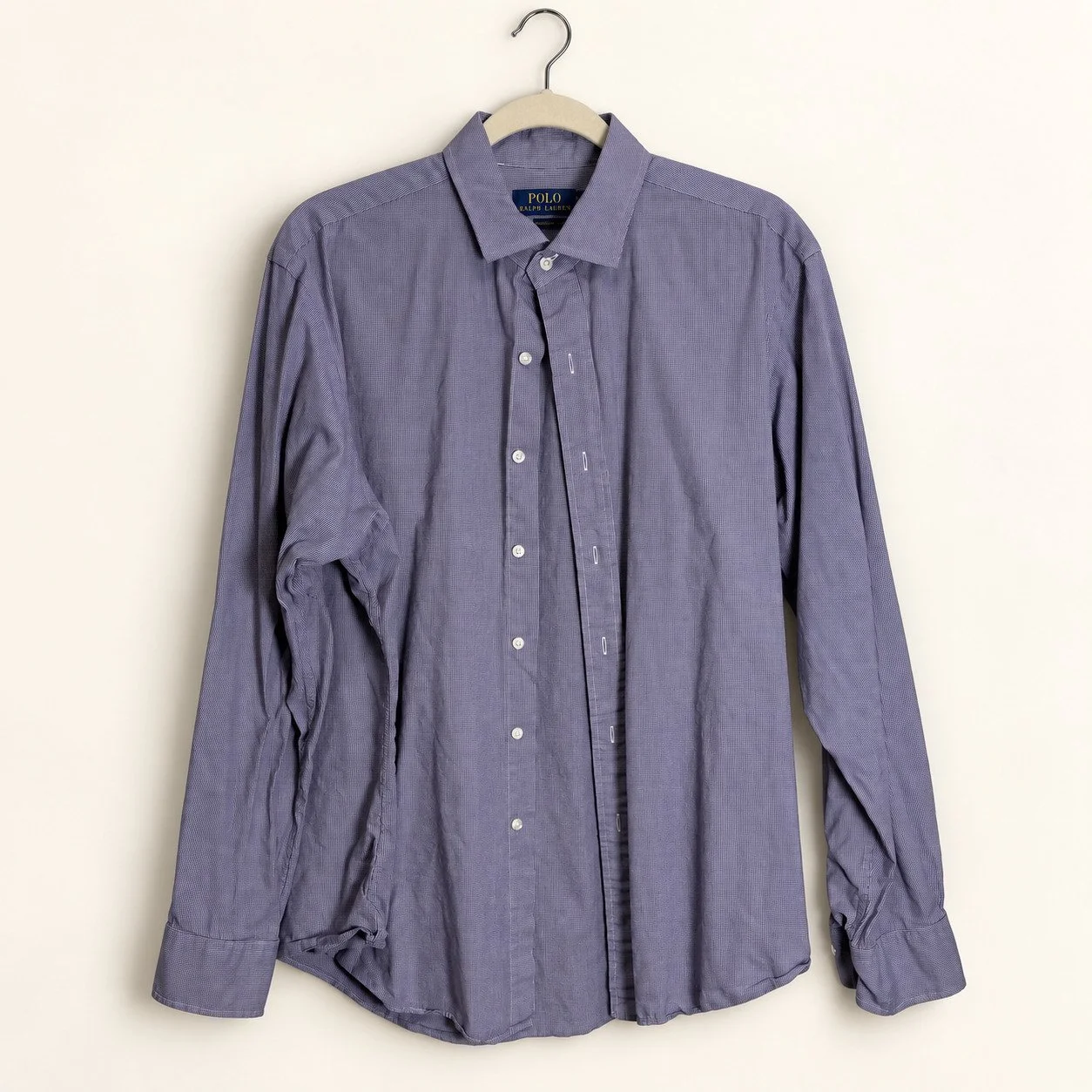 Polo Ralph Lauren Blue Houndstooth Button-Down (Custom Fit)