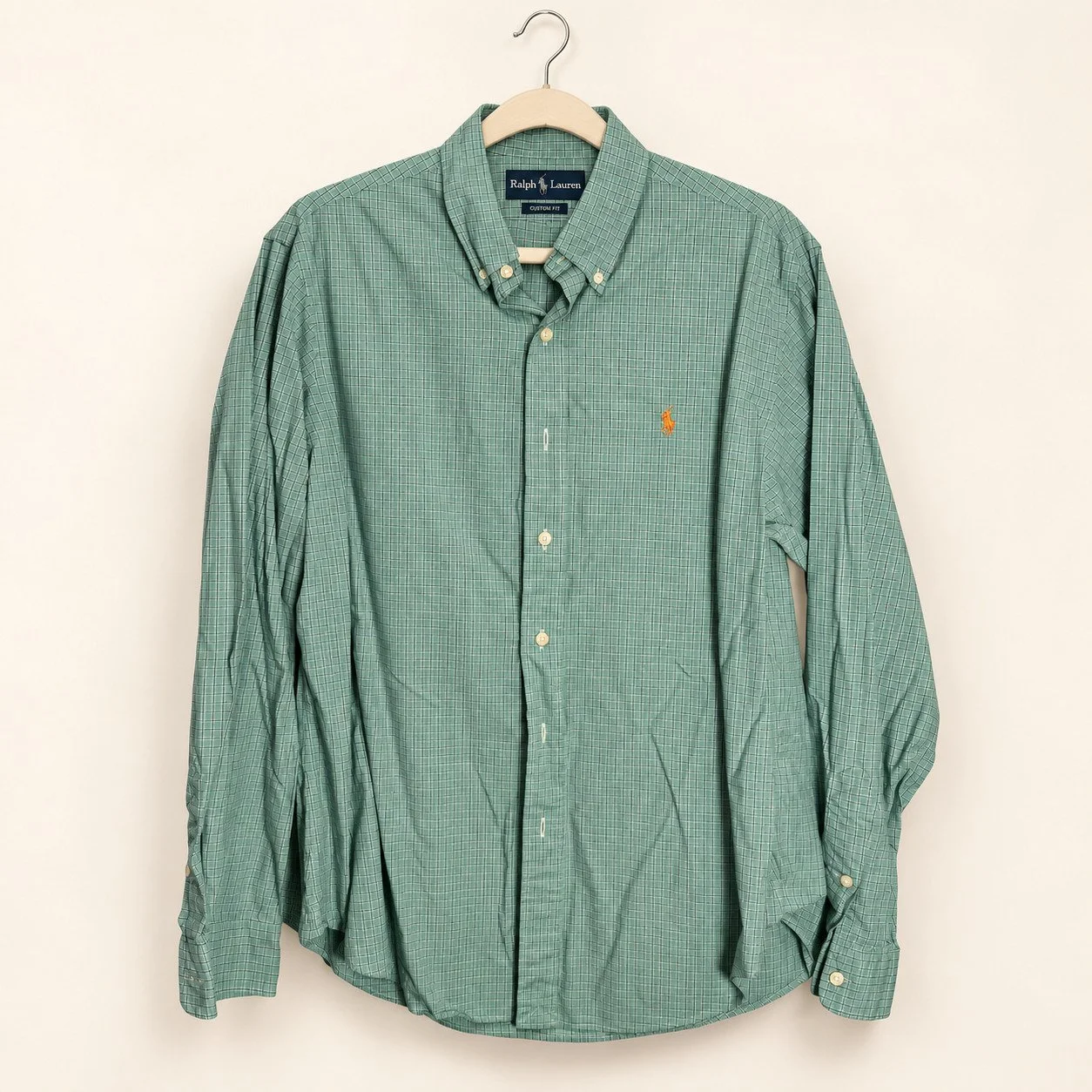 Ralph Lauren Sage Green Mini-Check Button-Down (Custom Fit)