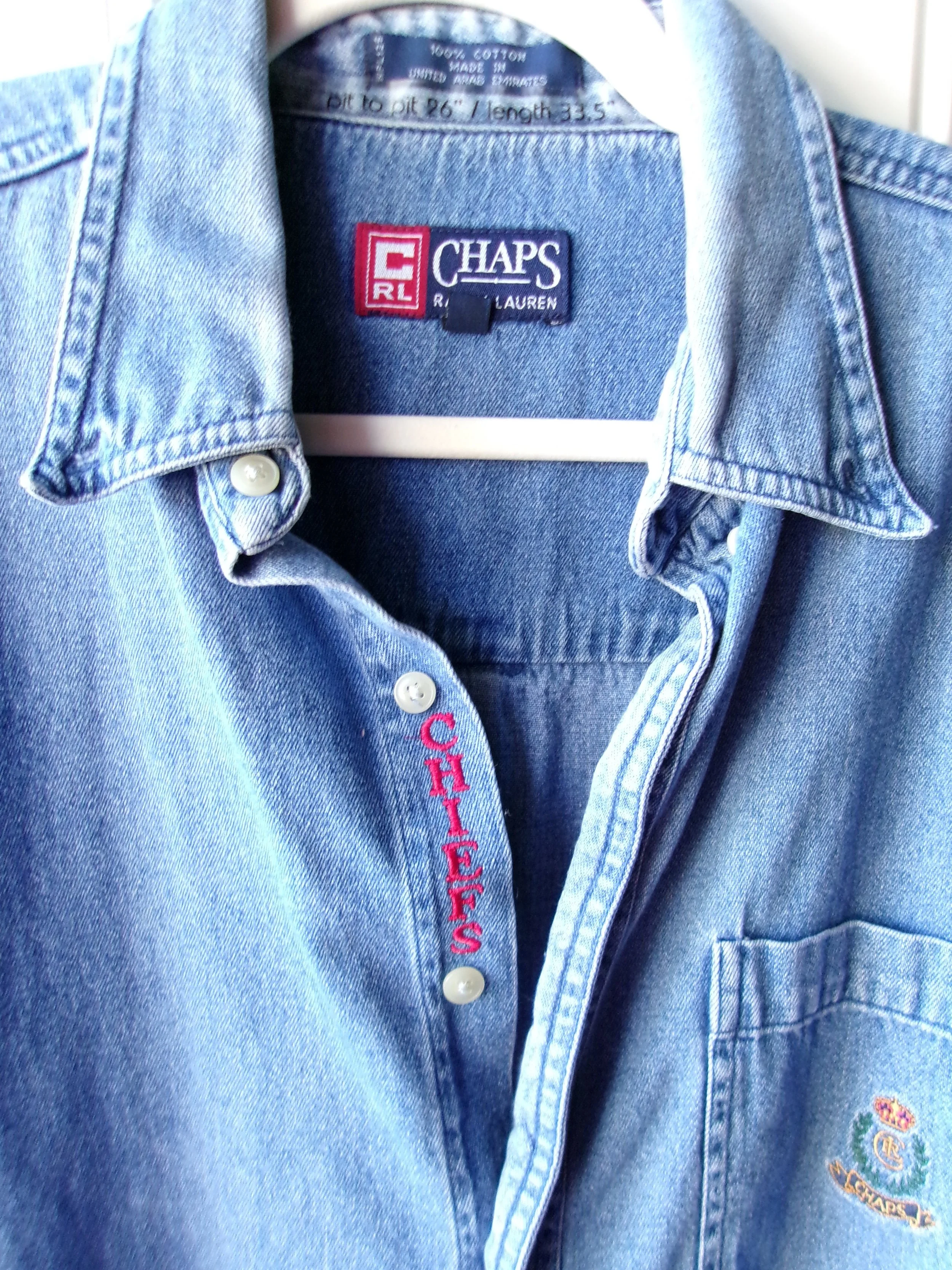upcycled chiefs icon button-down // #198