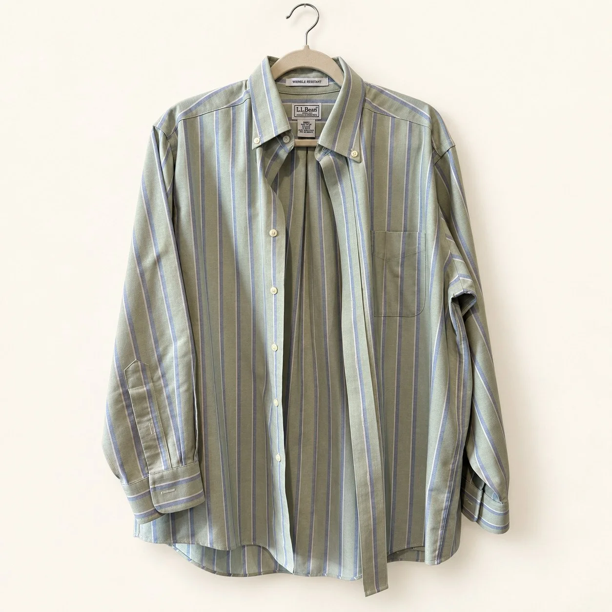 L.L.Bean Sage & Blue Multi-Stripe Button-Down