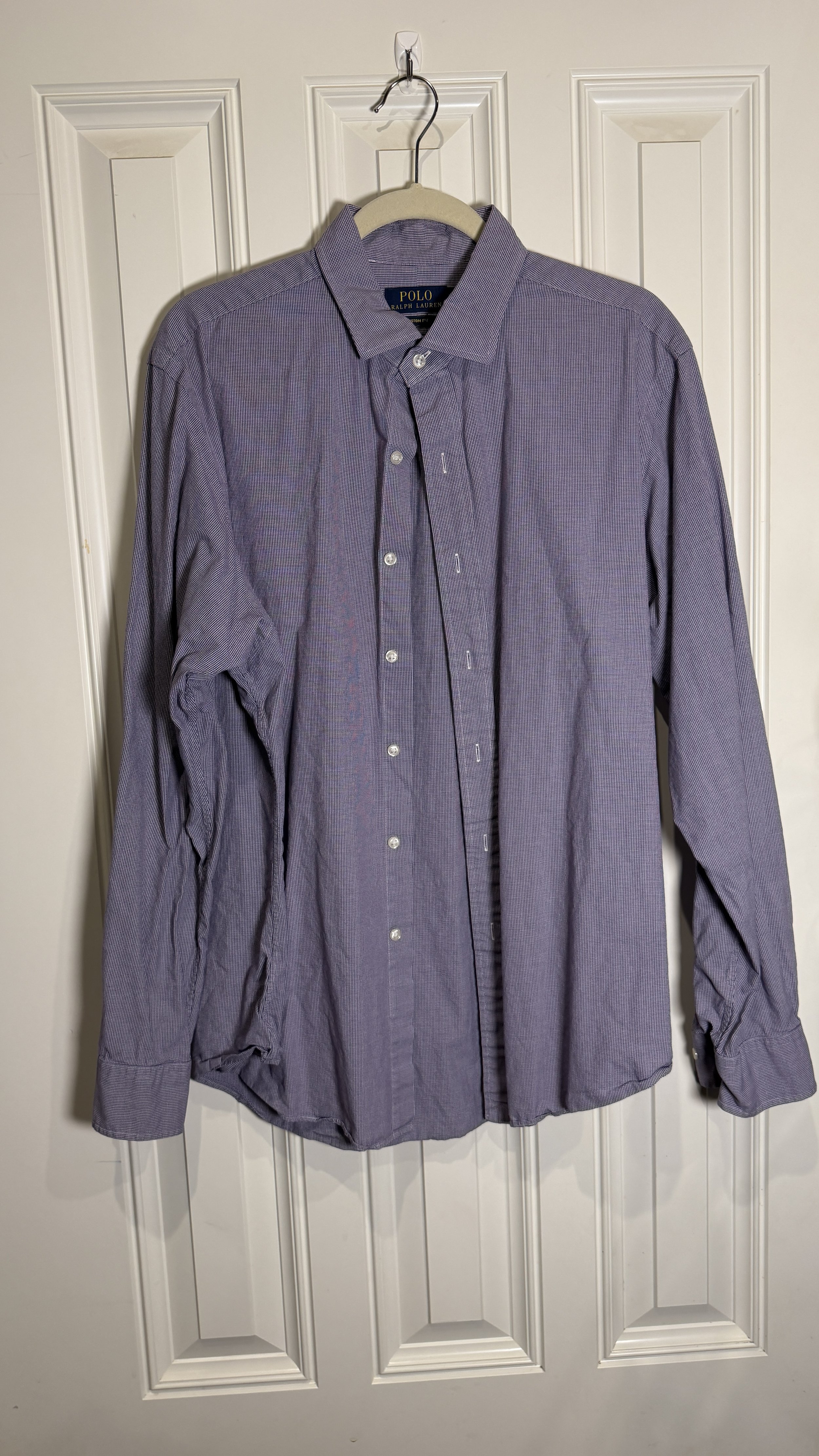 Polo Ralph Lauren Blue Houndstooth Button-Down (Custom Fit)