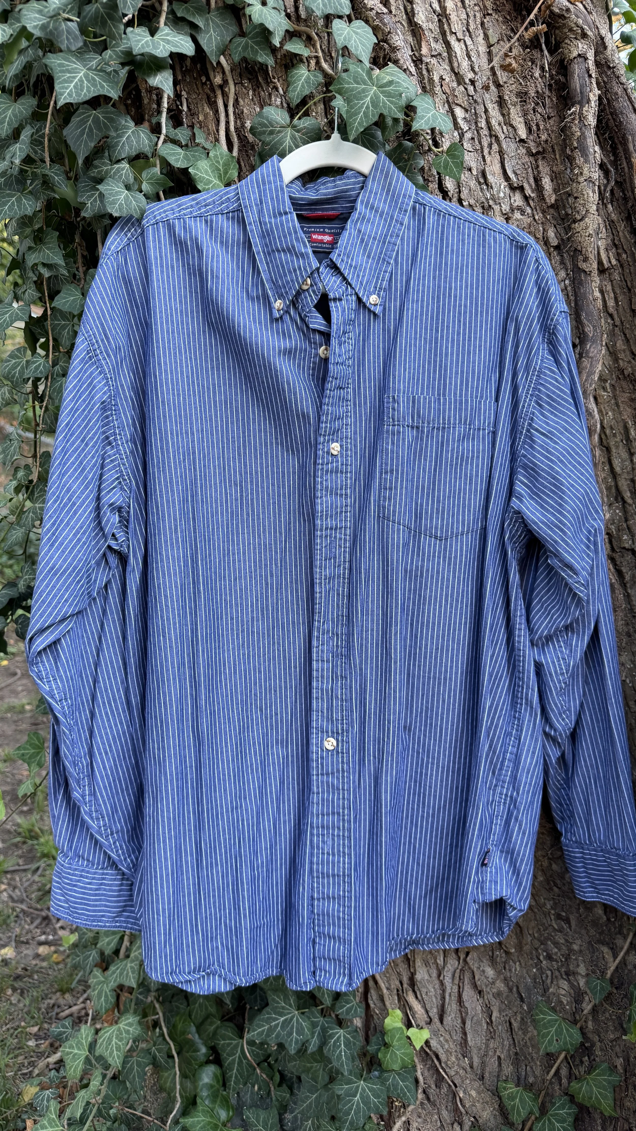 Vintage Wrangler Navy Pinstripe Button-Down
