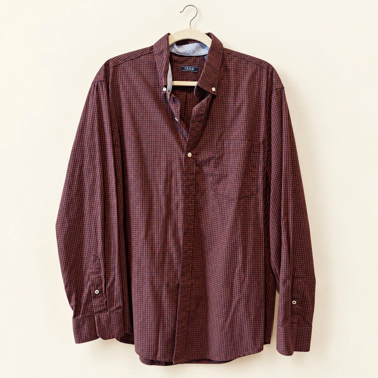 Izod Rust & Navy Gingham Button-Down