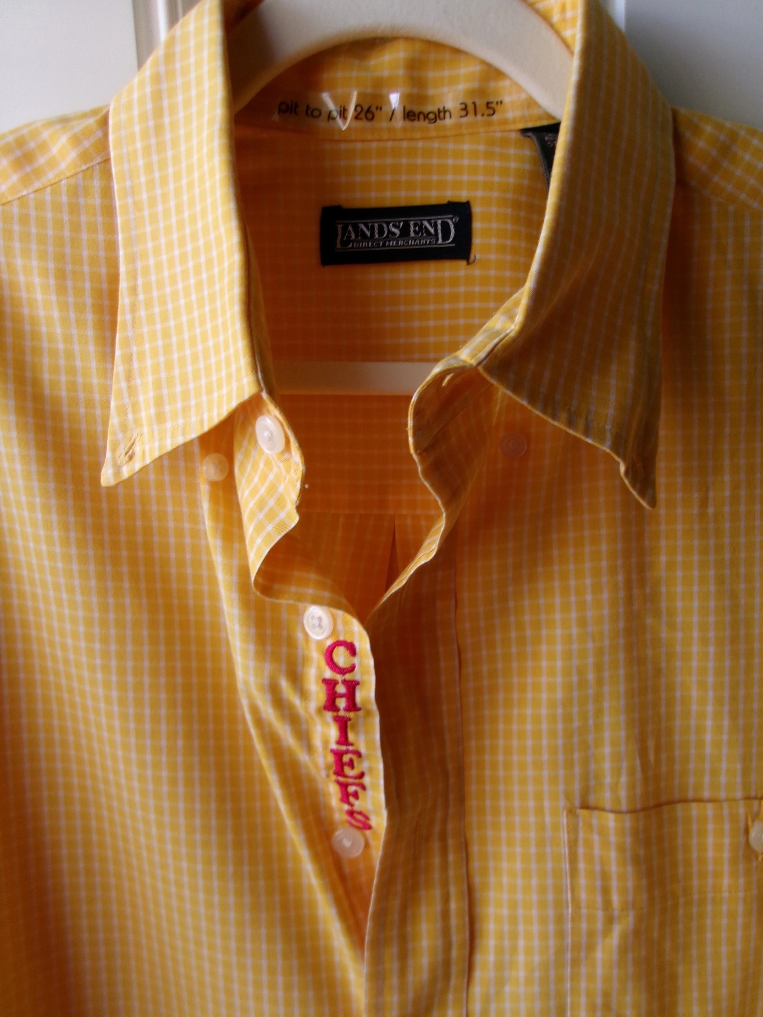 upcycled chiefs icon button-down // #192