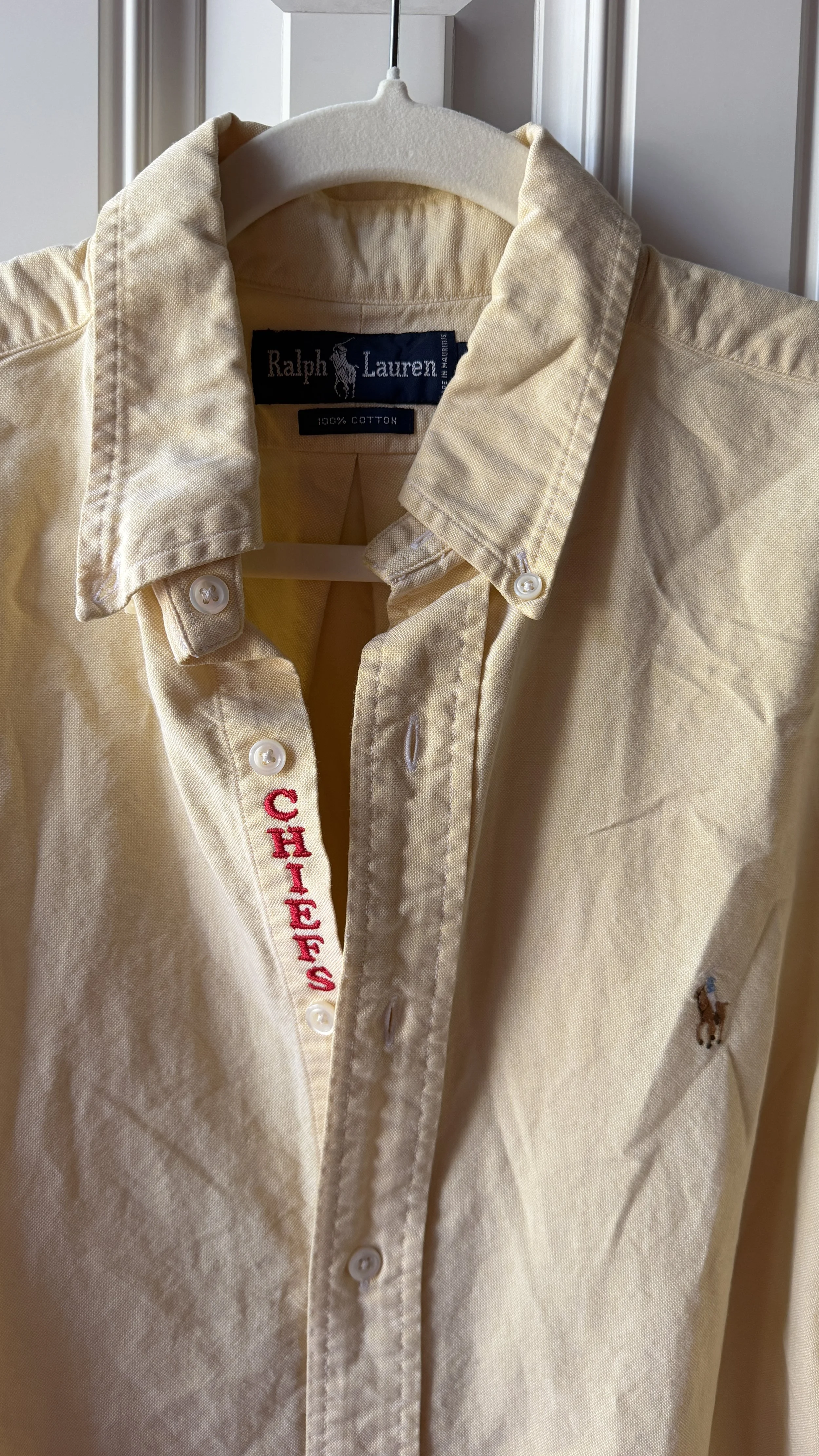 upcycled chiefs icon button-down // #84