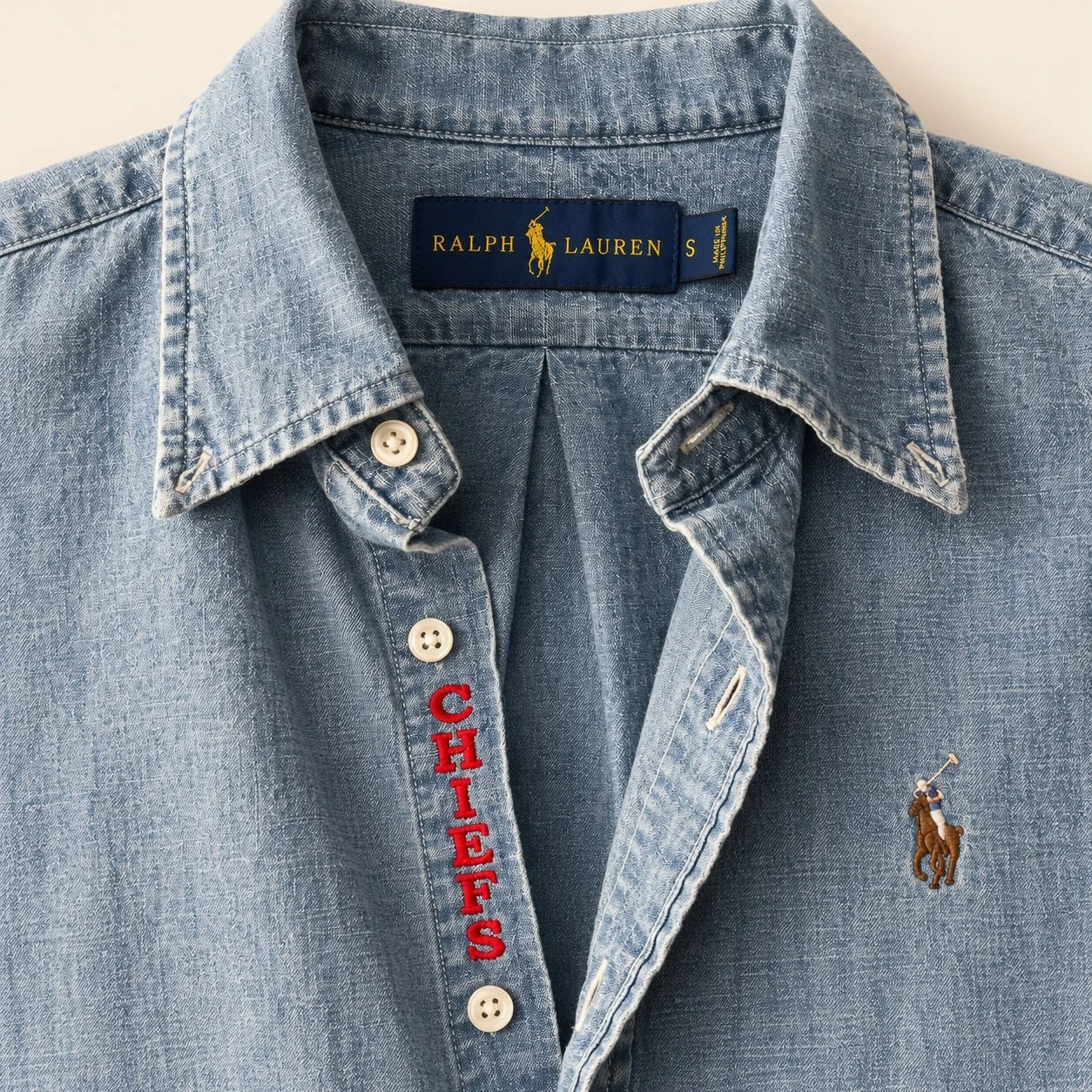 upcycled chiefs icon button-down // #155