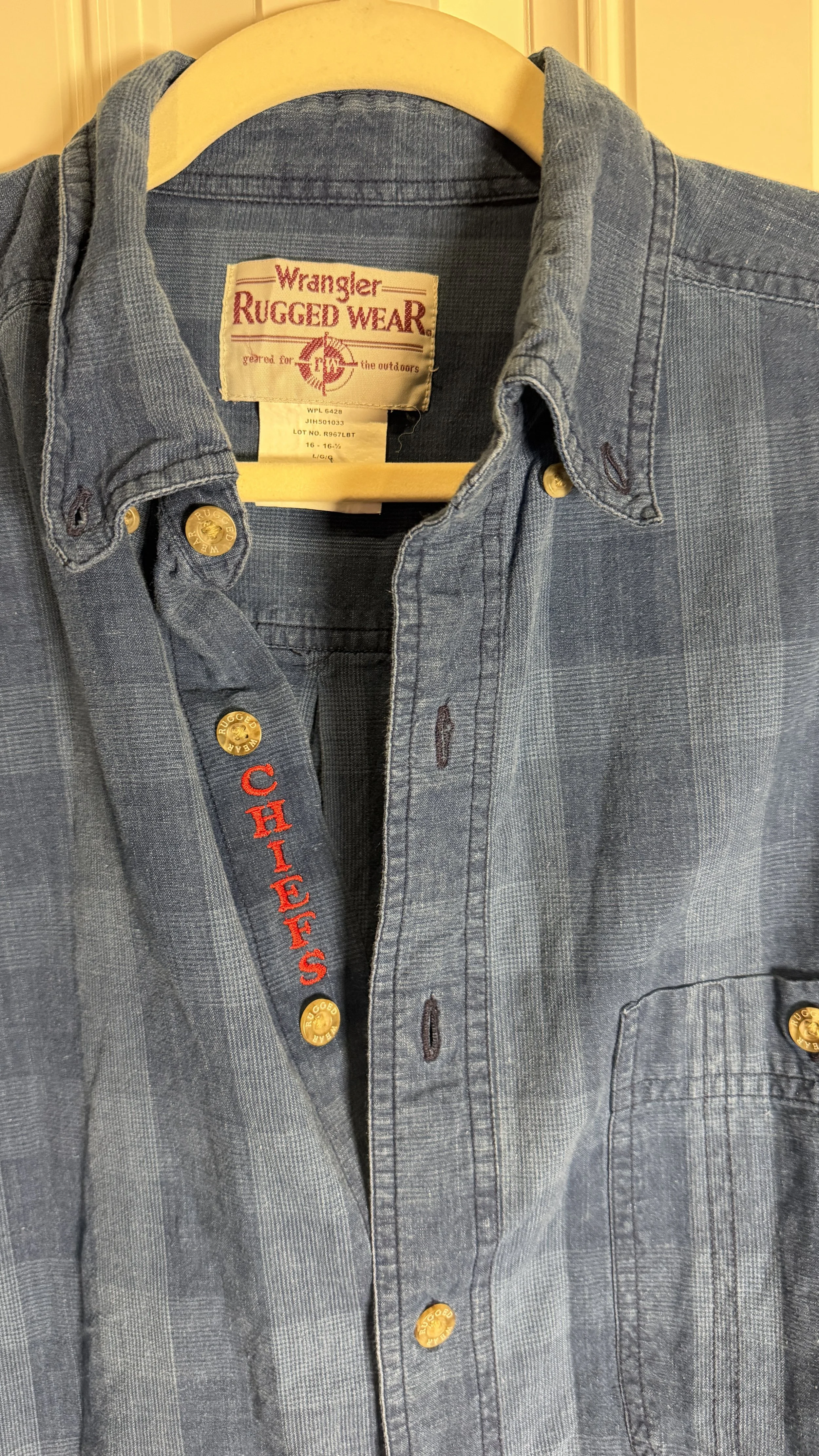 upcycled chiefs icon button-down // #122