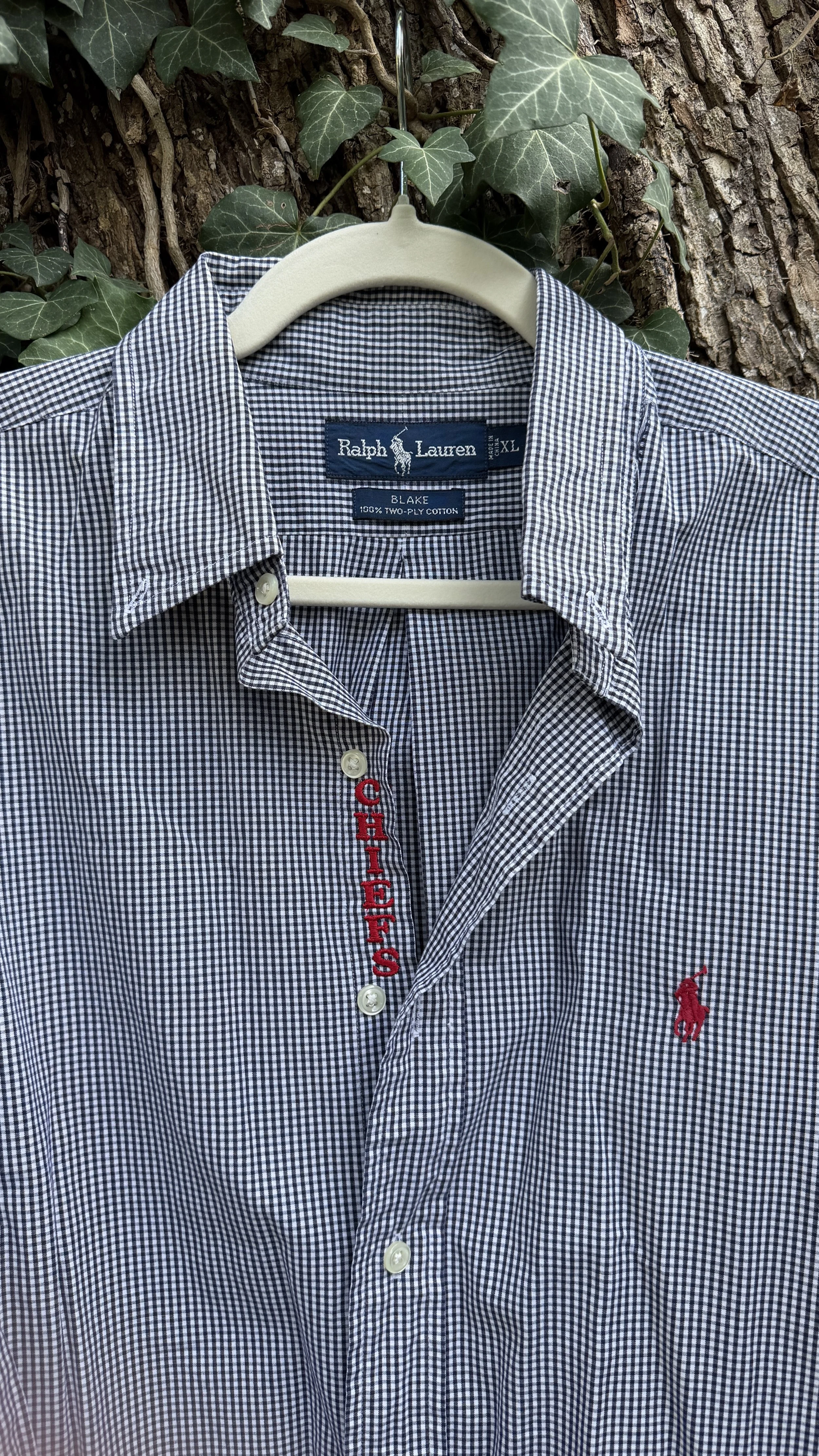upcycled chiefs icon button-down // #102