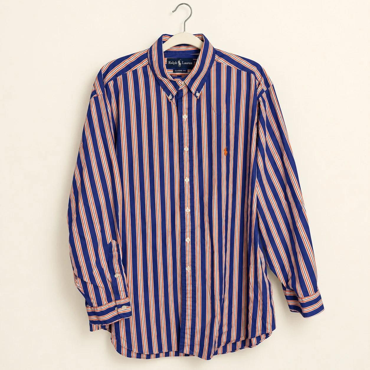Ralph Lauren Orange & Blue Stripe Button-Down (Classic Fit)