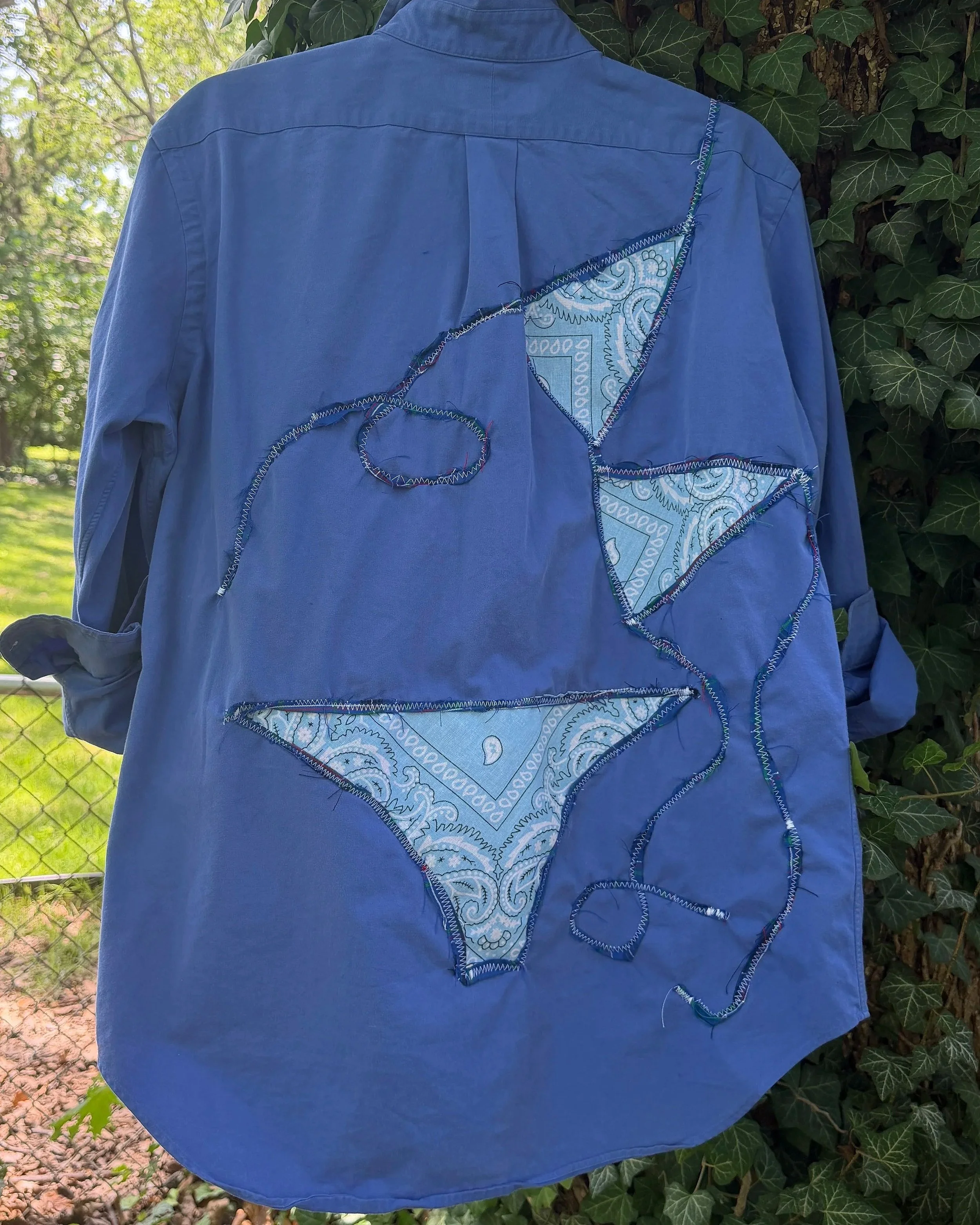 Disco Bikini Button Down // Lake Blue
