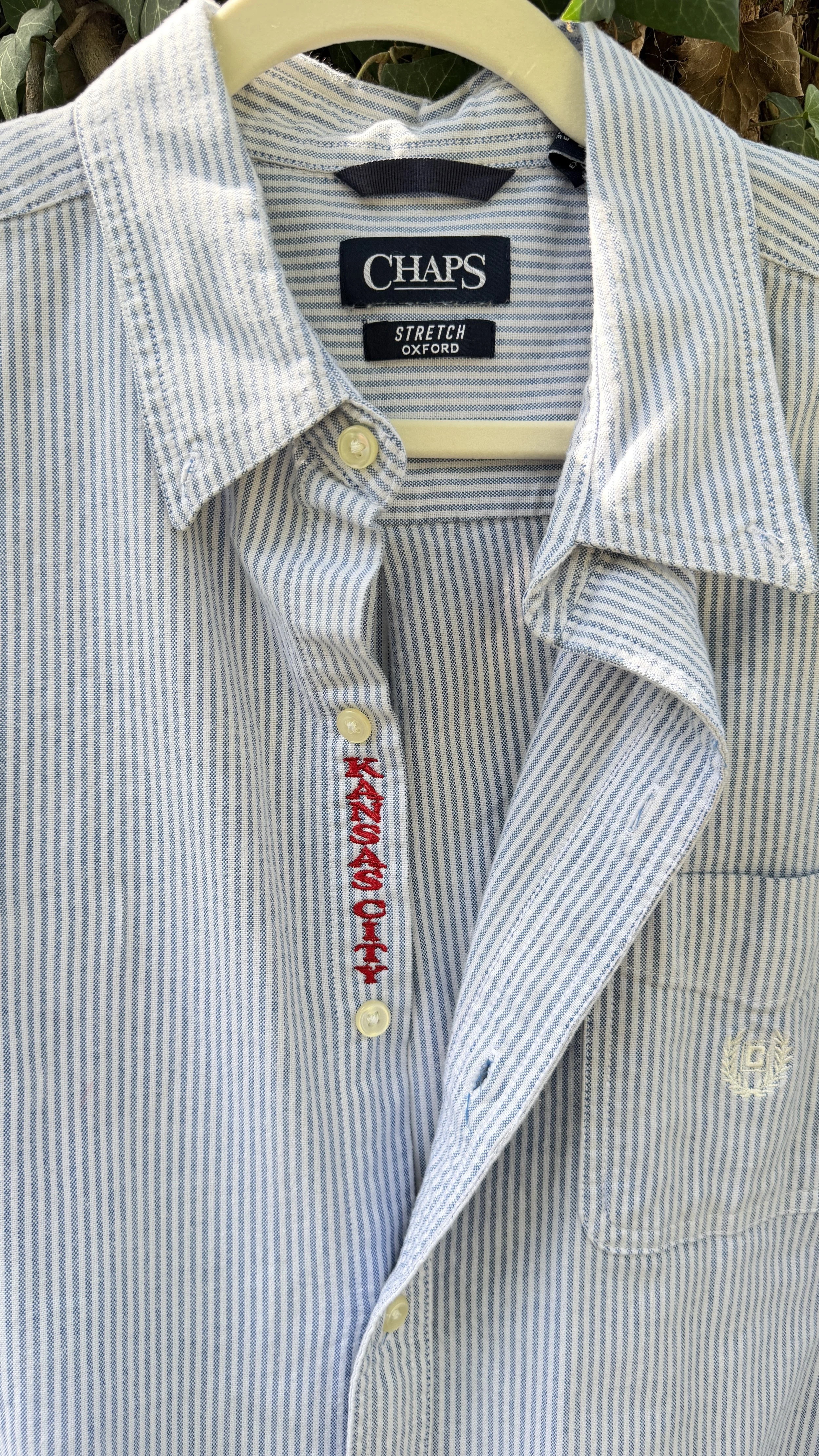 upcycled chiefs icon button-down // #120