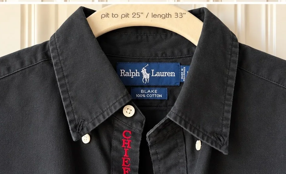 upcycled chiefs icon button-down // #200
