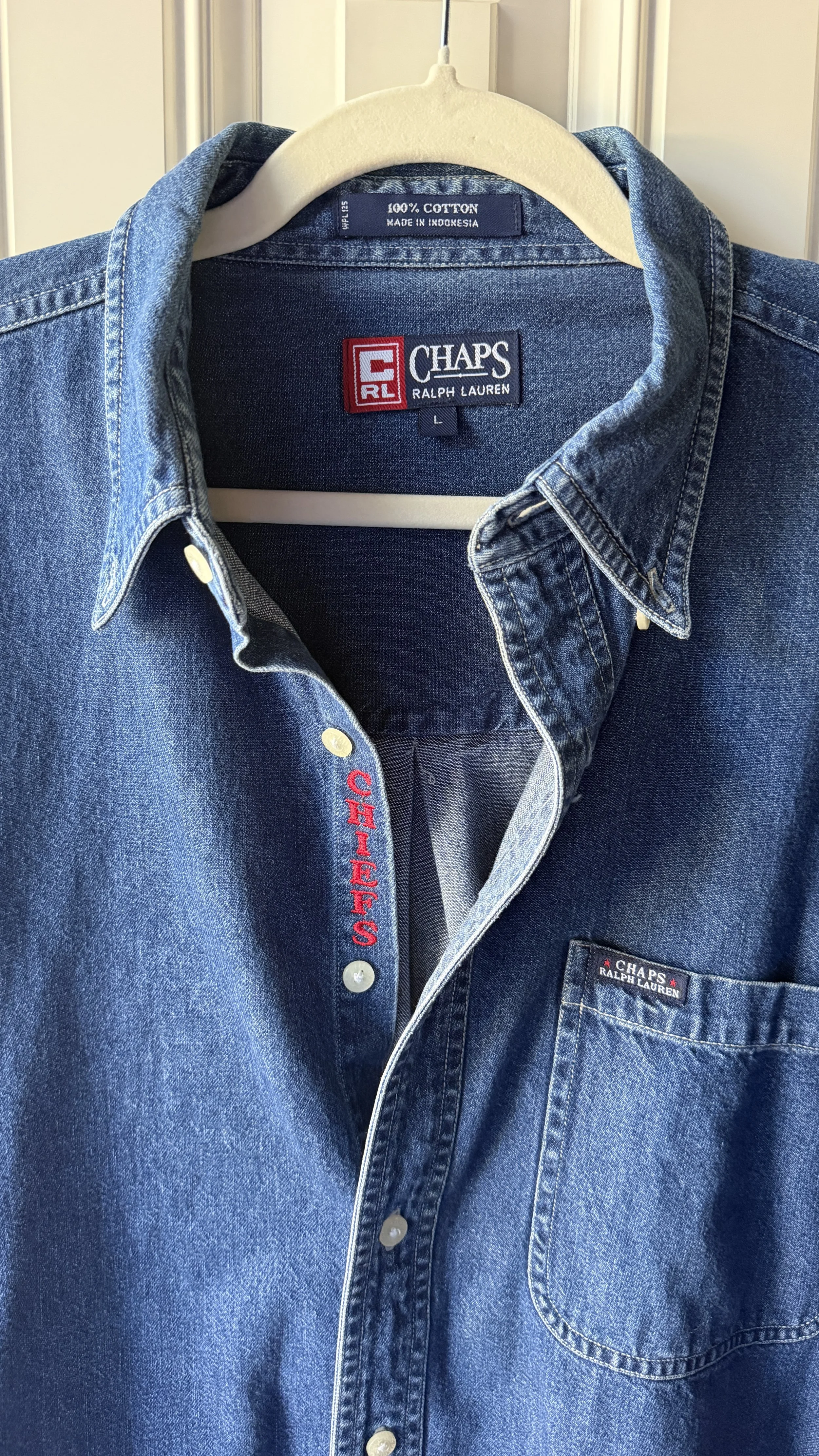 upcycled chiefs icon button-down // #162