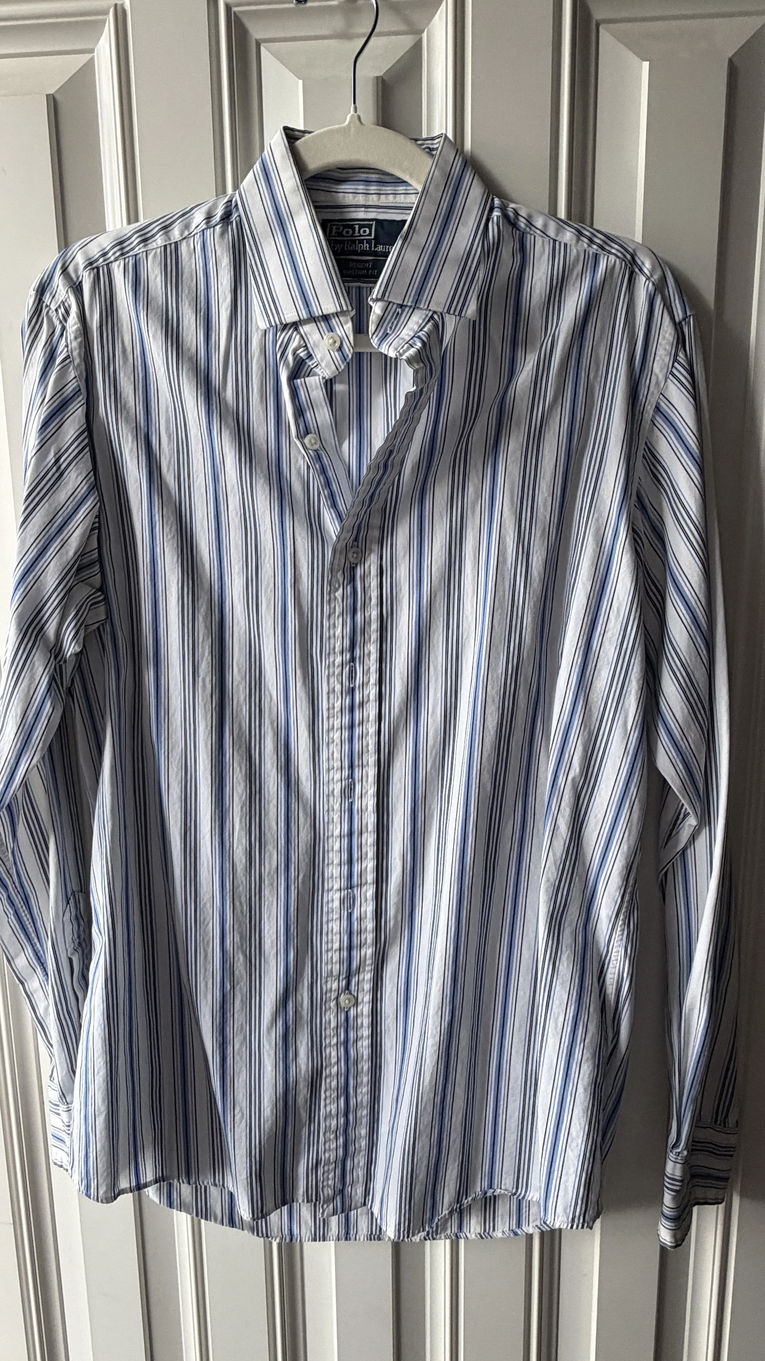 Polo Ralph Lauren Blue, White & Black Pinstripe Button-Down