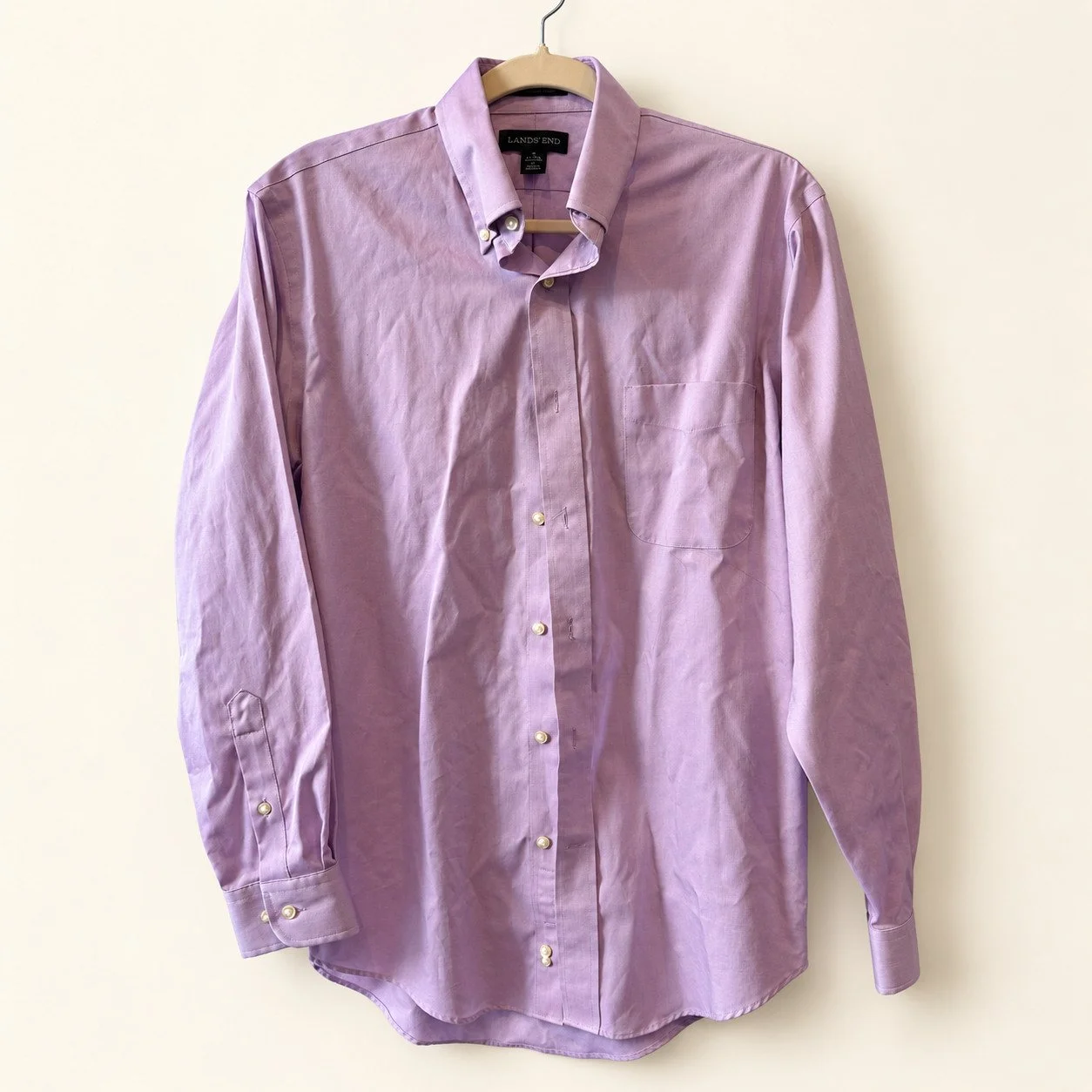 Lands' End Lavender Button-Down (Traditional Fit)