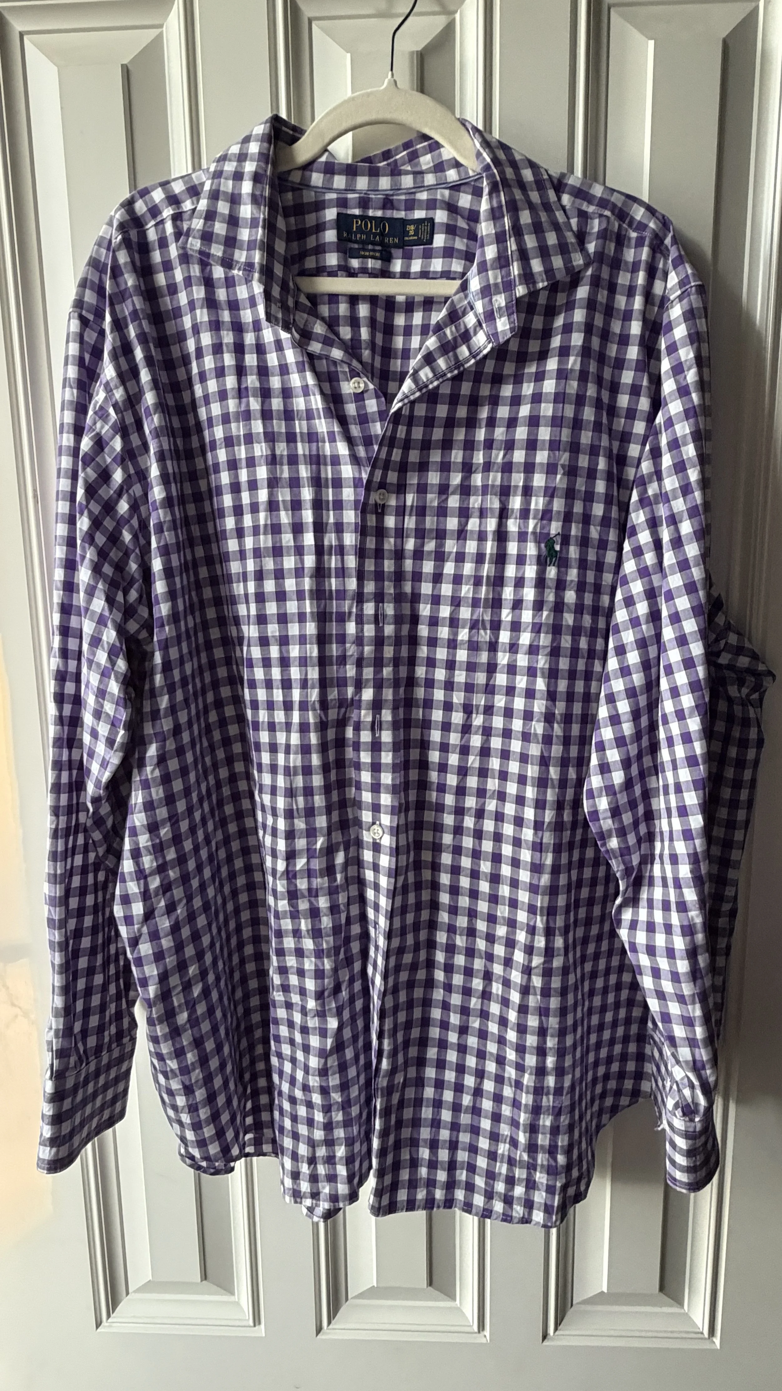 Vintage Polo Ralph Lauren Purple & White Gingham Button-Down