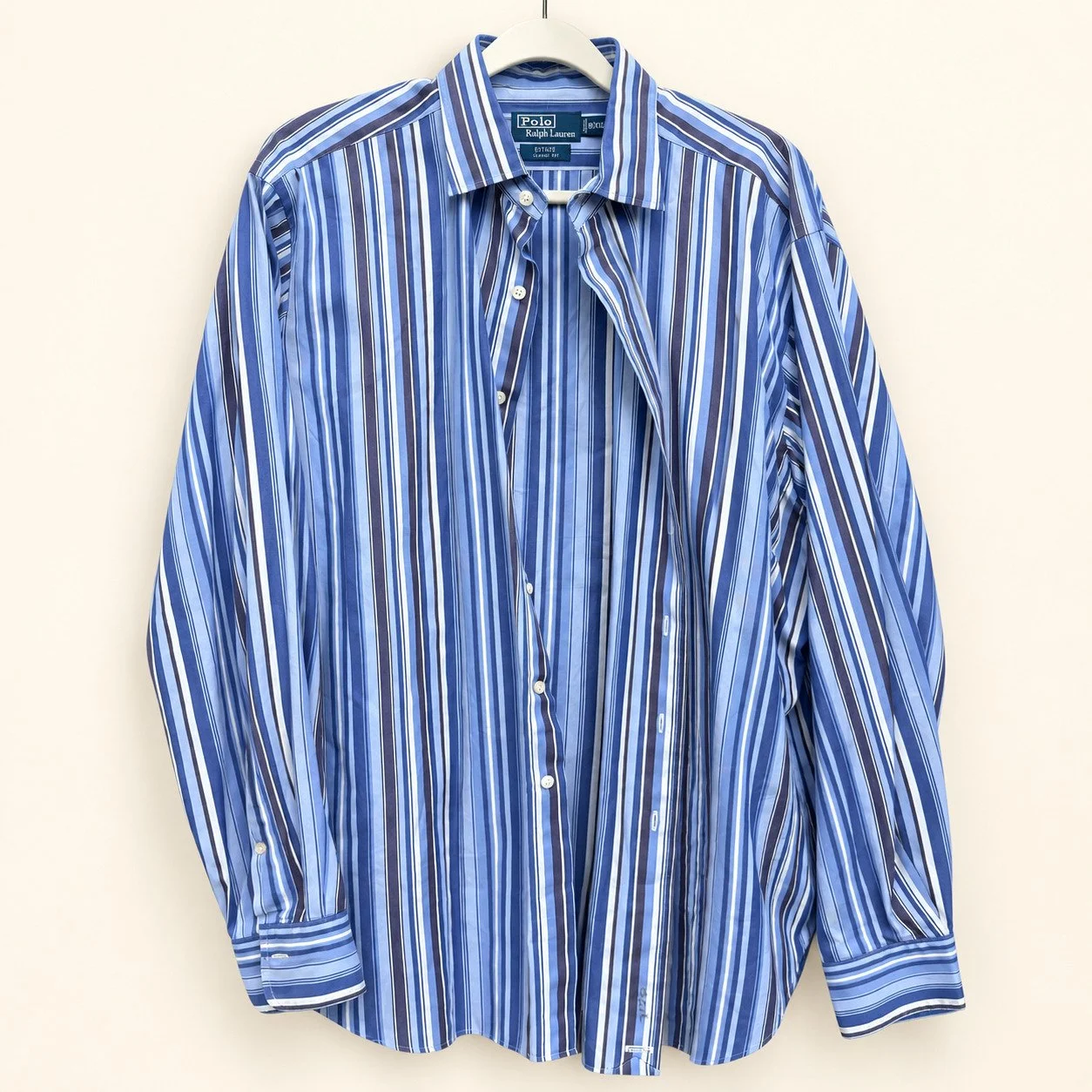 Vintage Polo Ralph Lauren Blue Multi-Stripe Button-Down (Estate Classic Fit)