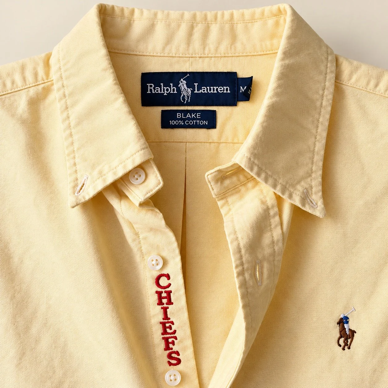 upcycled chiefs icon button-down // #152