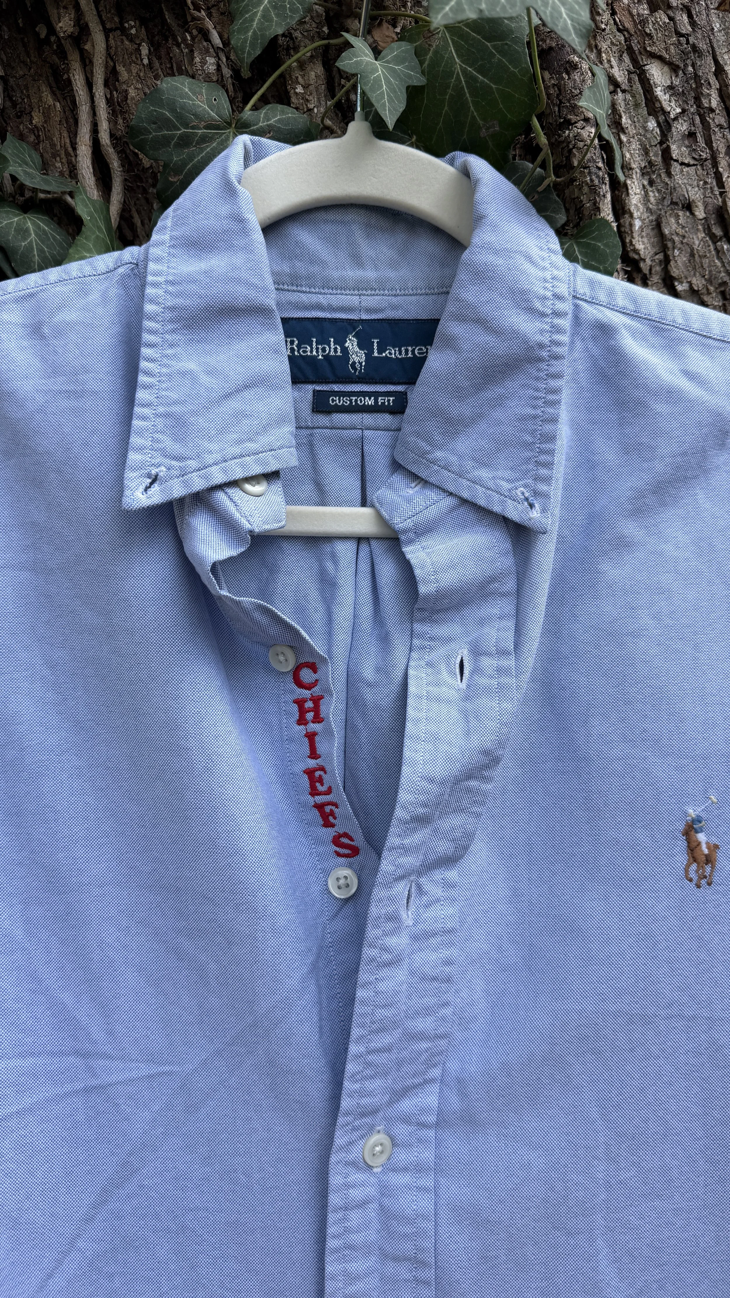 upcycled chiefs icon button-down // #104