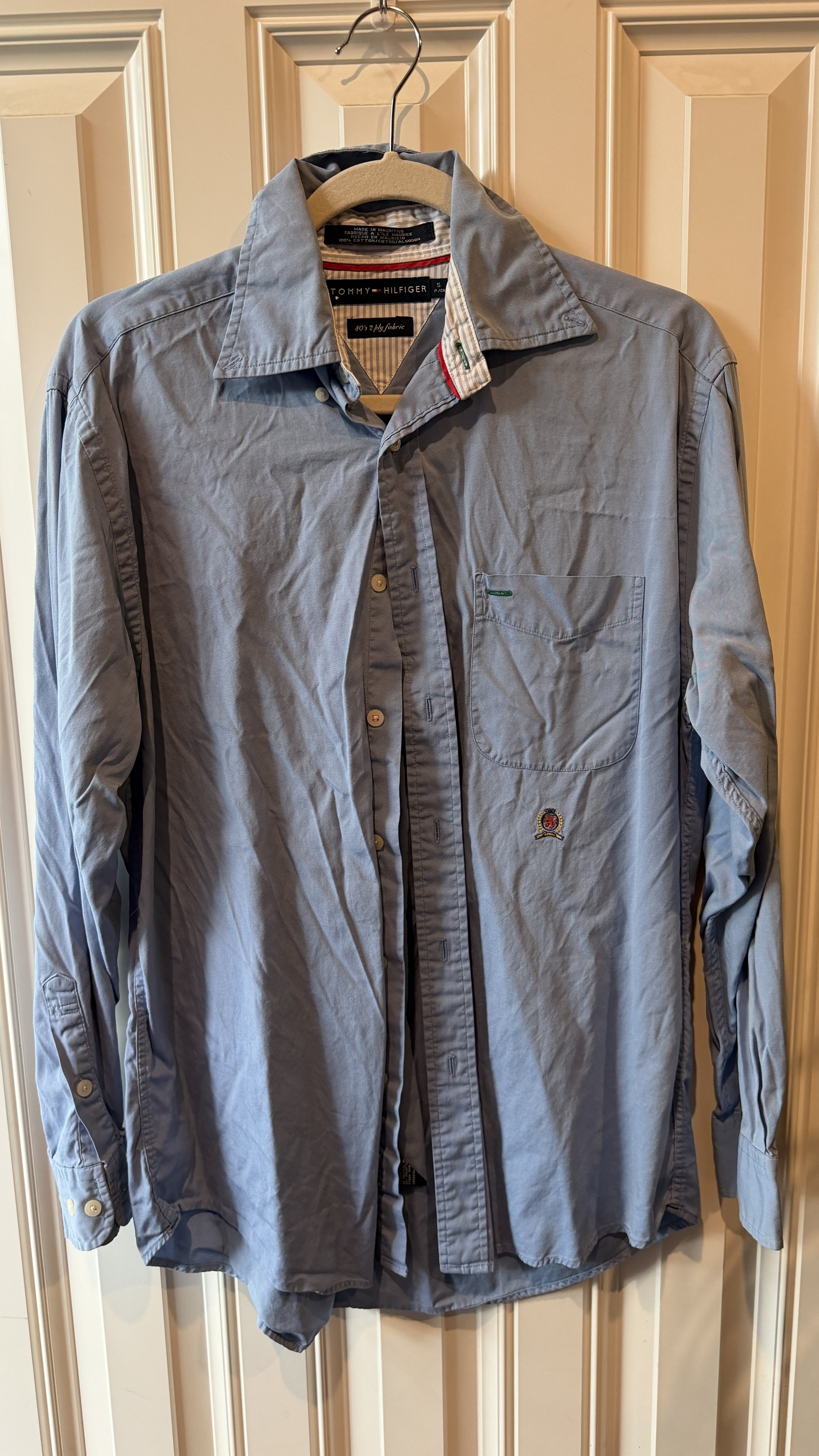 Tommy Hilfiger Slate Blue Button-Down (Crest Logo)