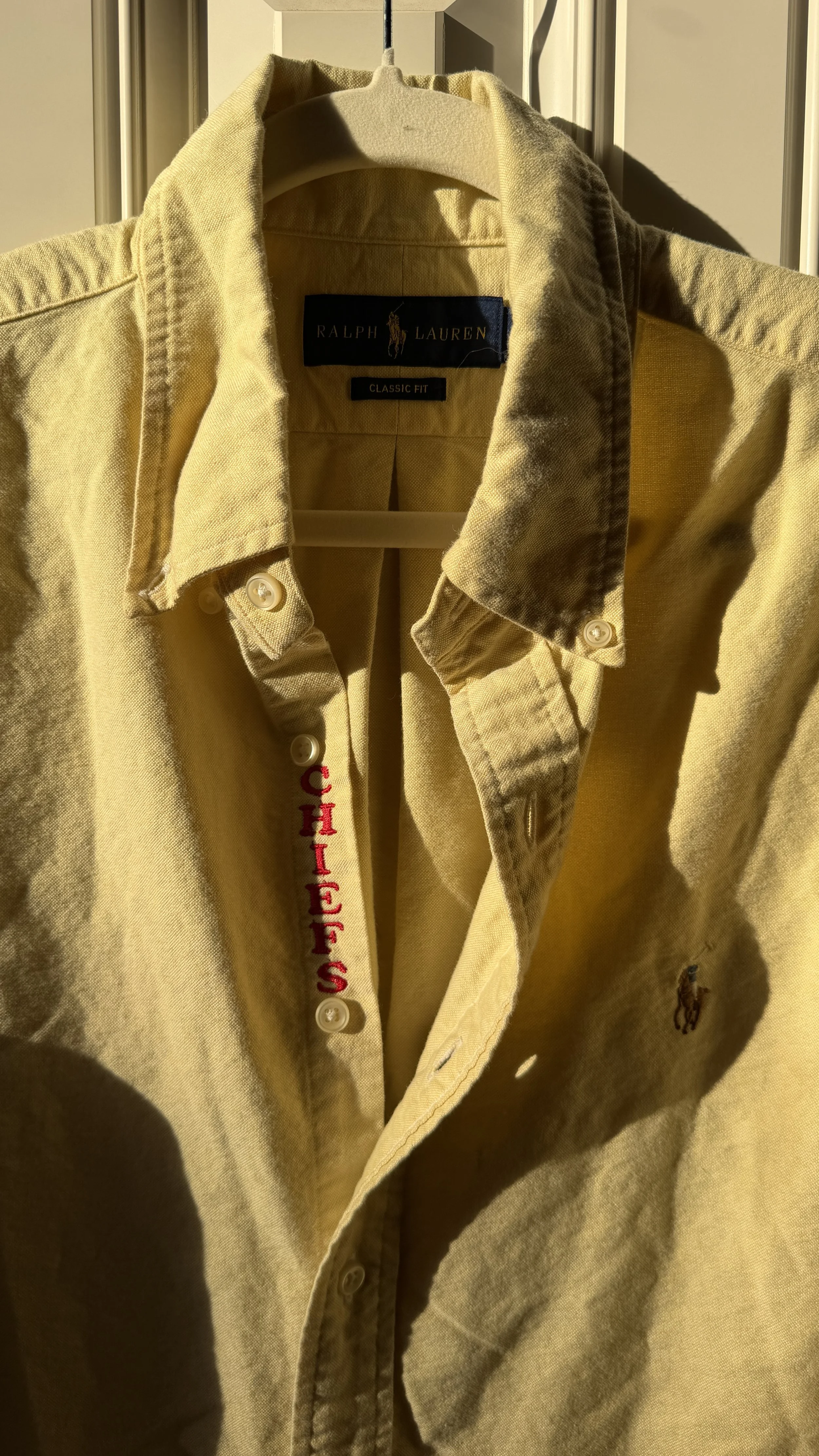 upcycled chiefs icon button-down // #73