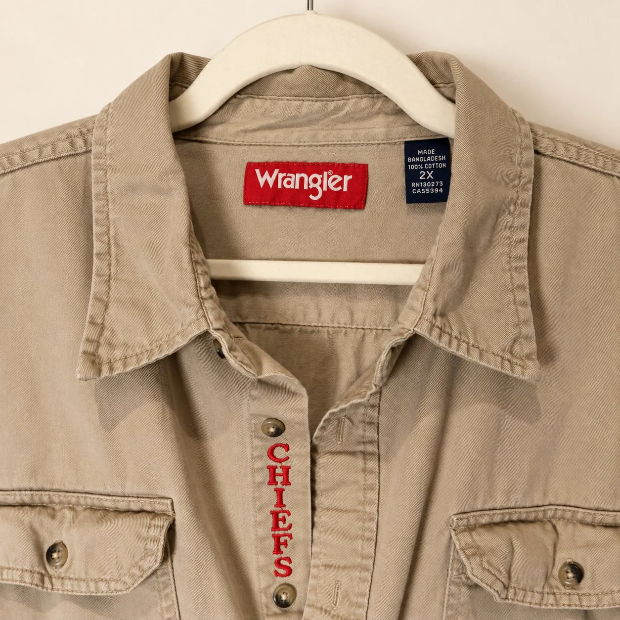 upcycled chiefs icon button-down // #139