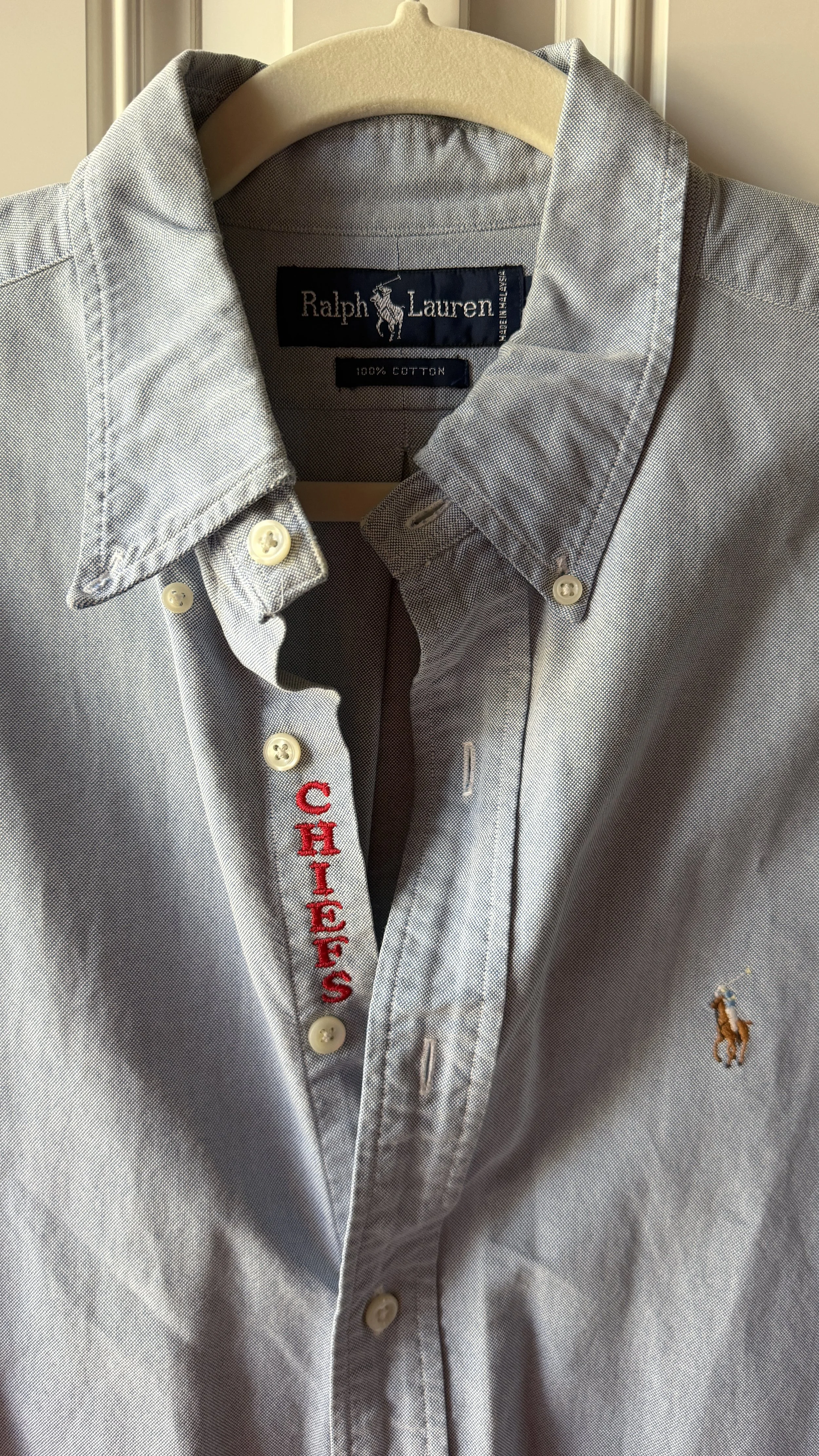upcycled chiefs icon button-down // #83