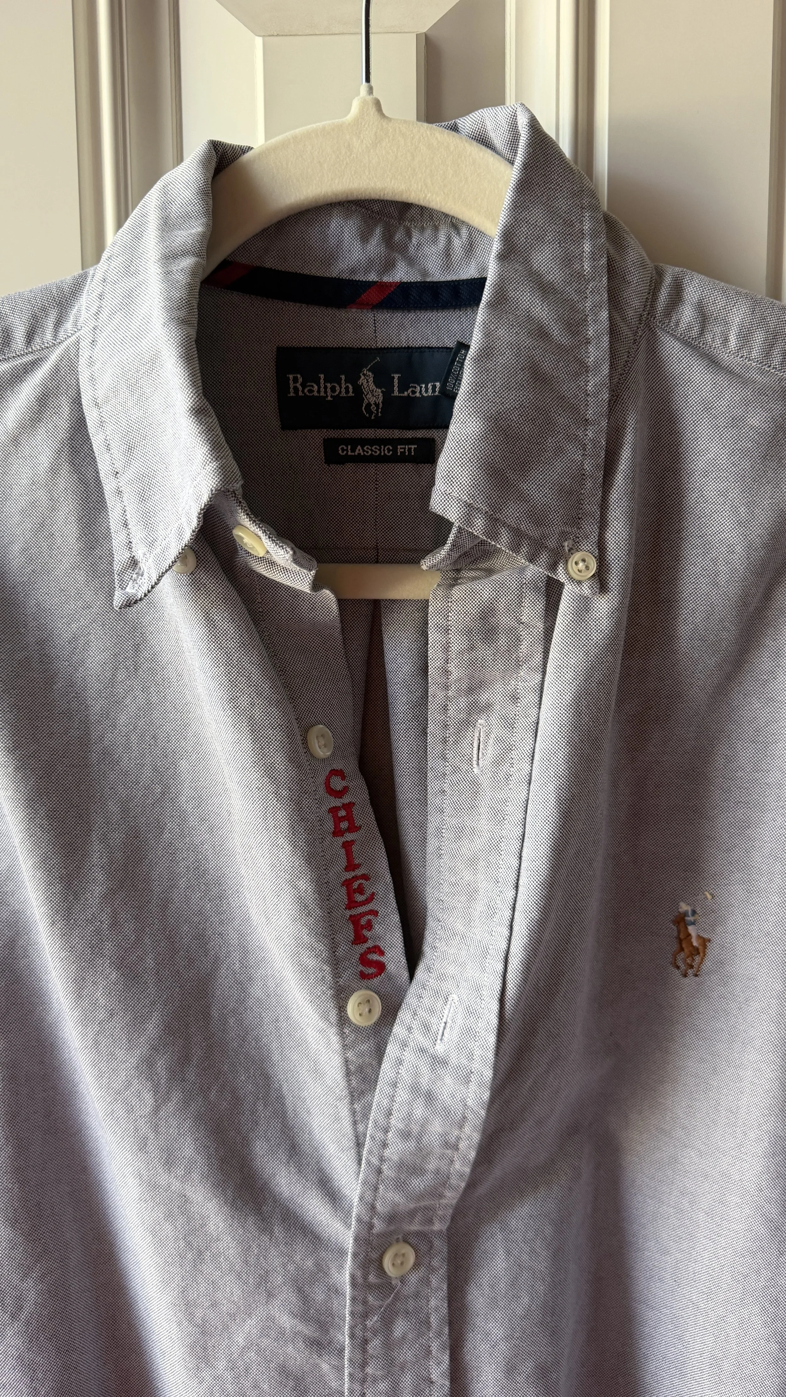 upcycled chiefs icon button-down // #86