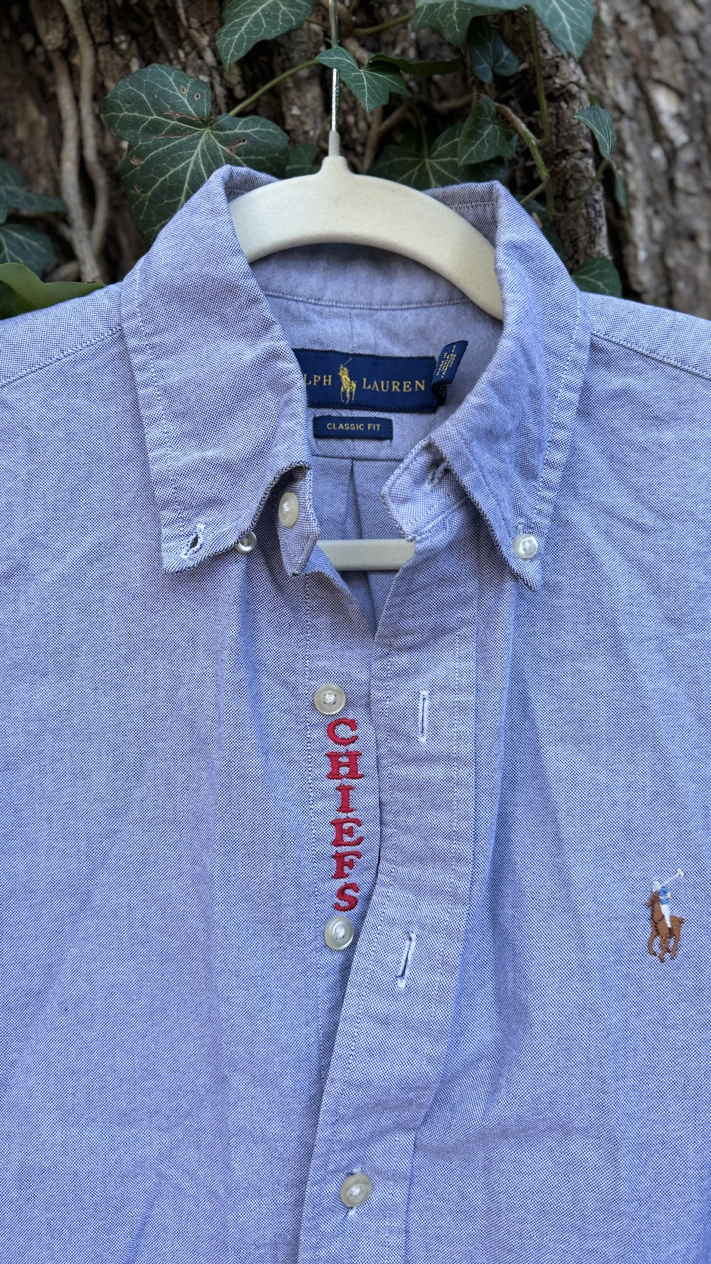 upcycled chiefs icon button-down // #87