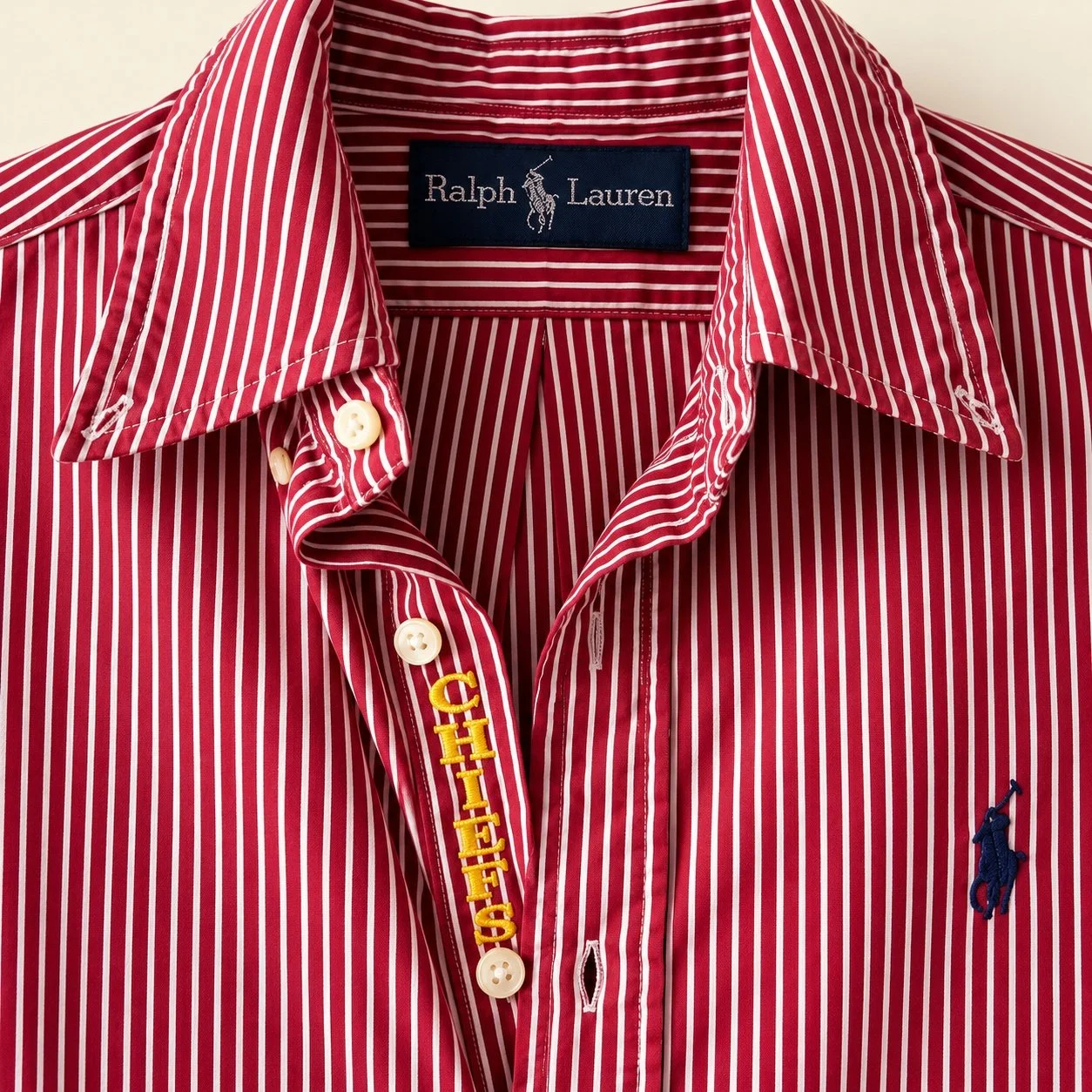 upcycled chiefs icon button-down // #158