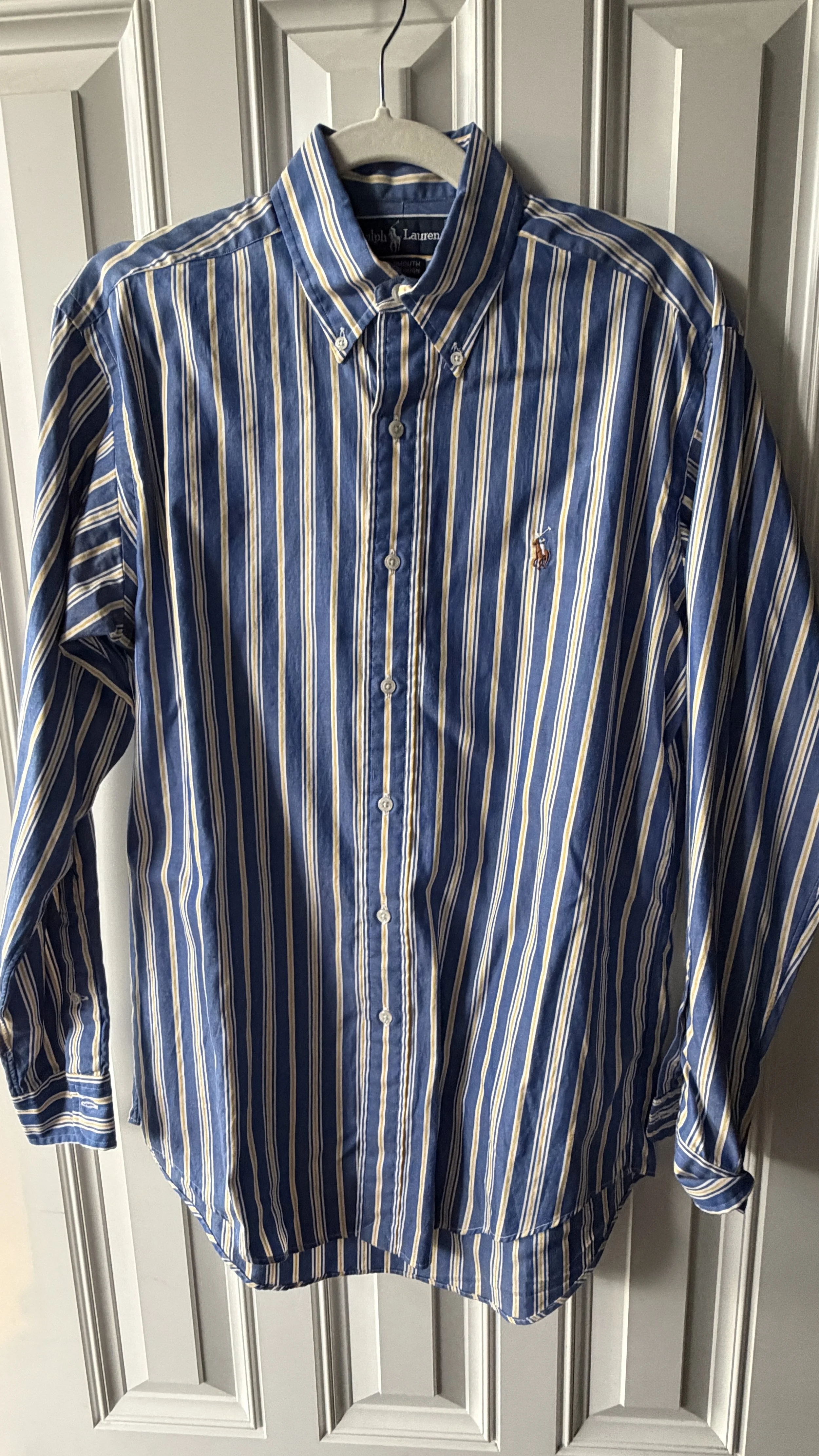 Ralph Lauren Blue, White & Yellow Stripe Button-Down