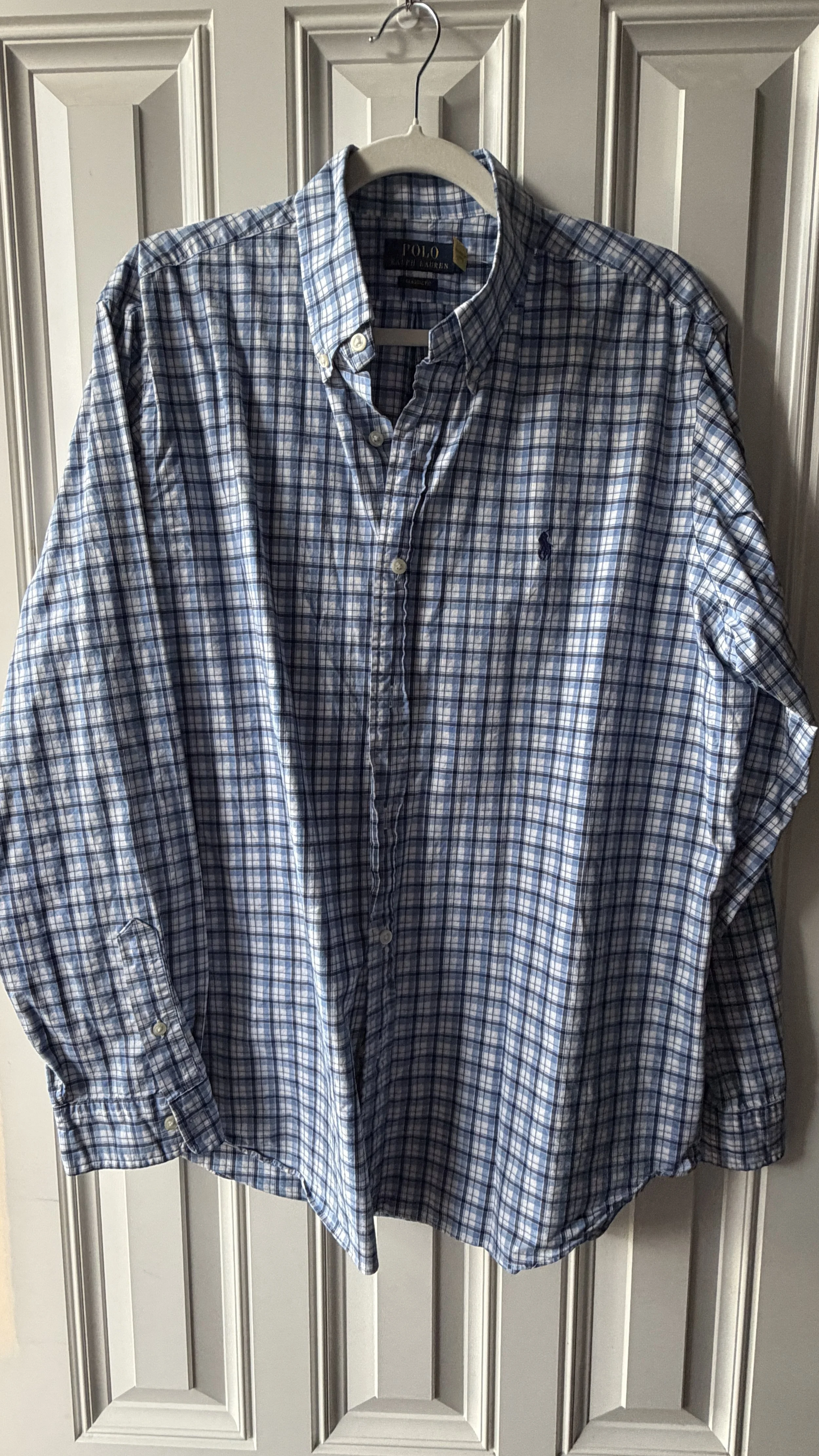 Polo Ralph Lauren Blue & White Plaid Button-Down