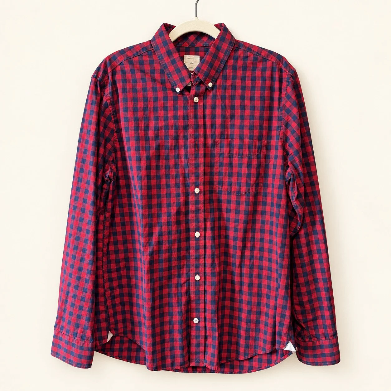 Gap Red & Navy Buffalo Check Button-Down