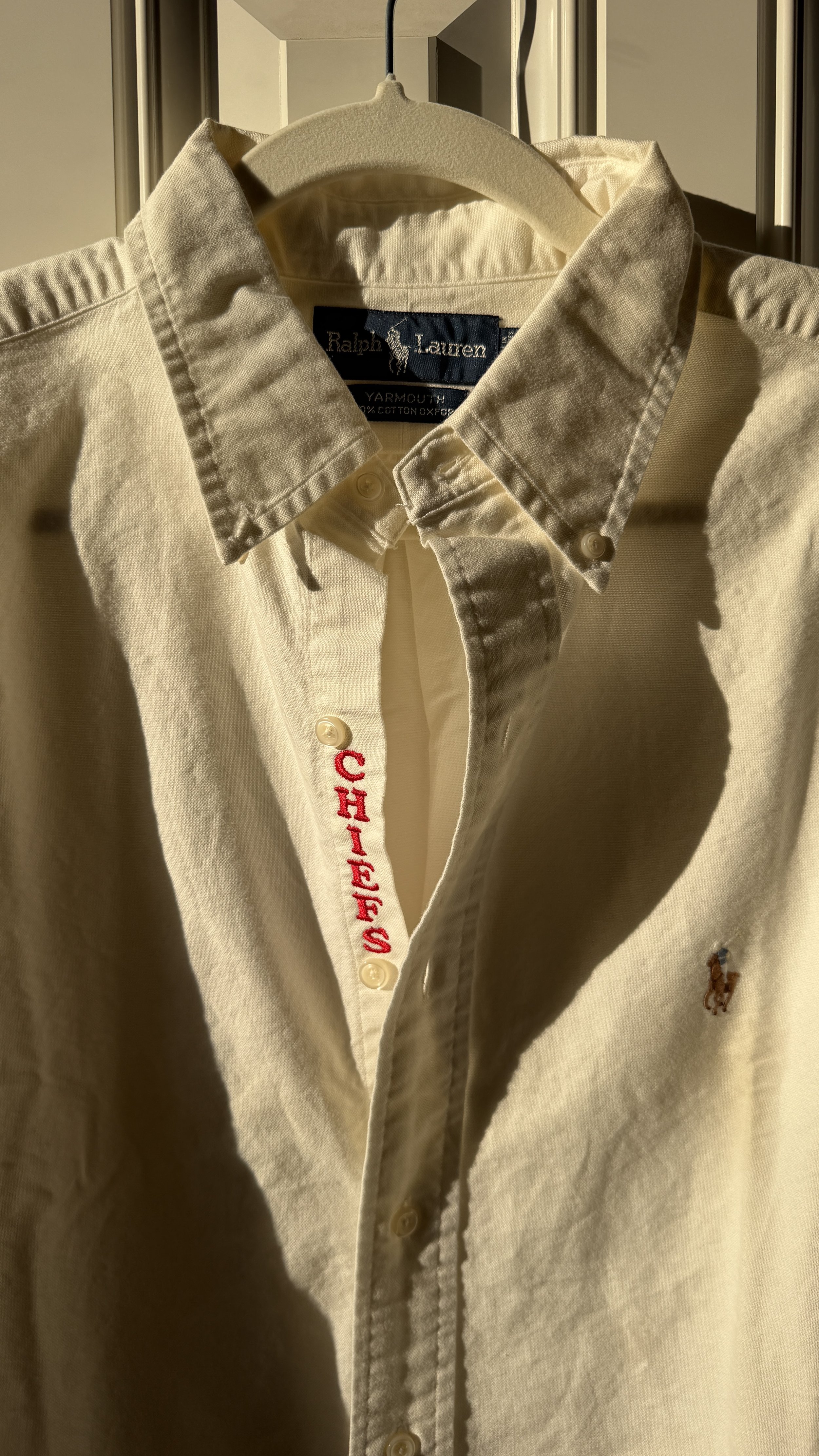 upcycled chiefs icon button-down // #71