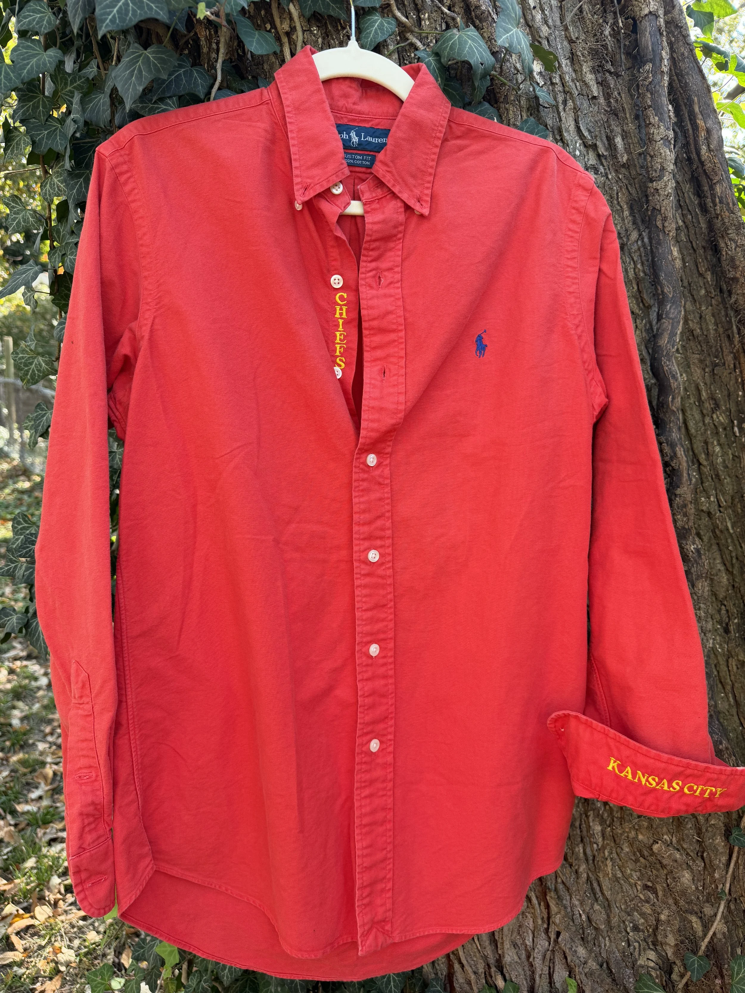 upcycled chiefs icon button-down // #210