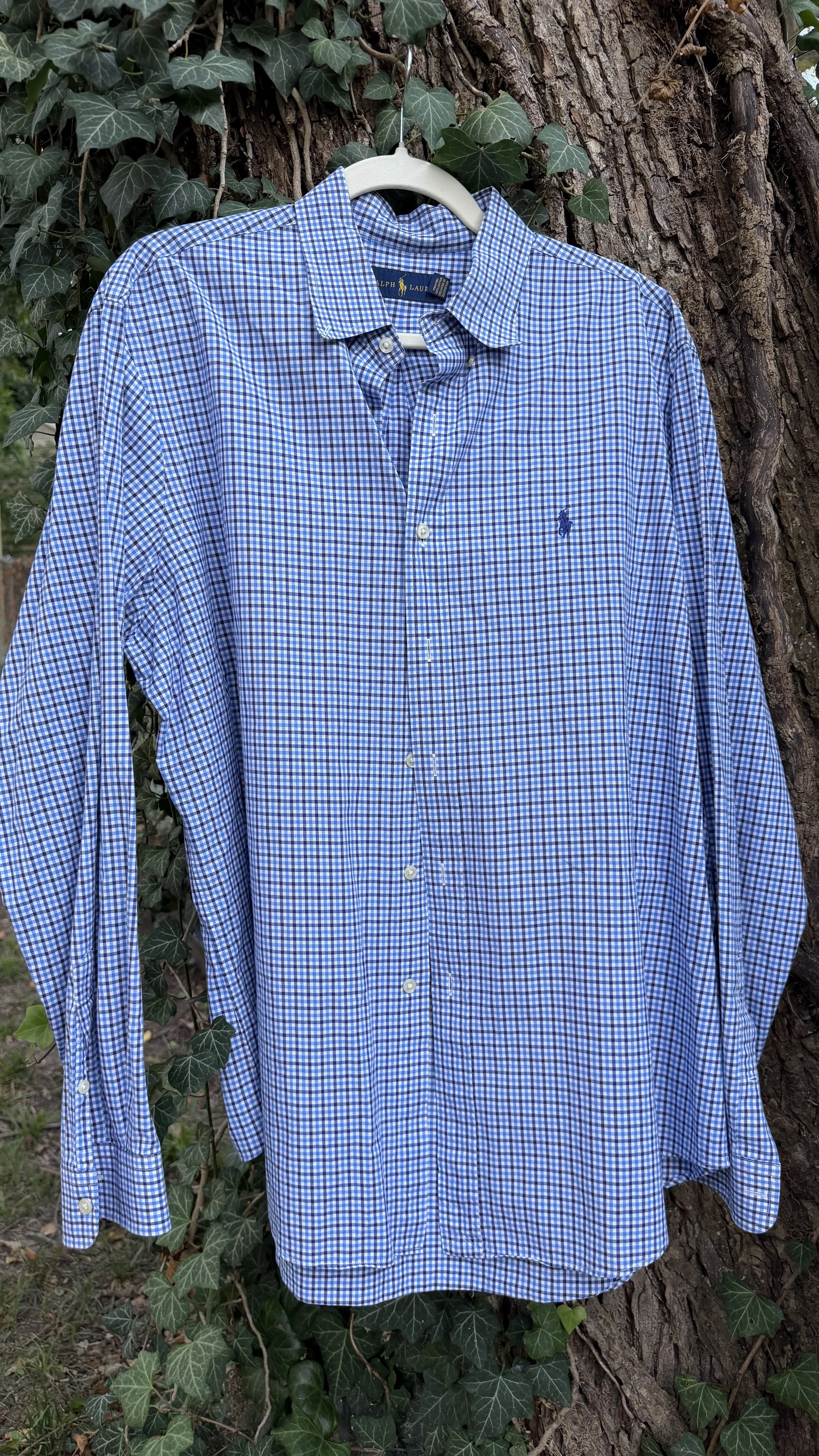 Vintage Ralph Lauren Blue & Navy Multi-Check Button-Down